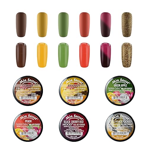 Mia Secret Colecciones de remezcla de polvo acrílico con temática de otoño 6 unidades fabricadas en Estados Unidos Otoño en Central Park