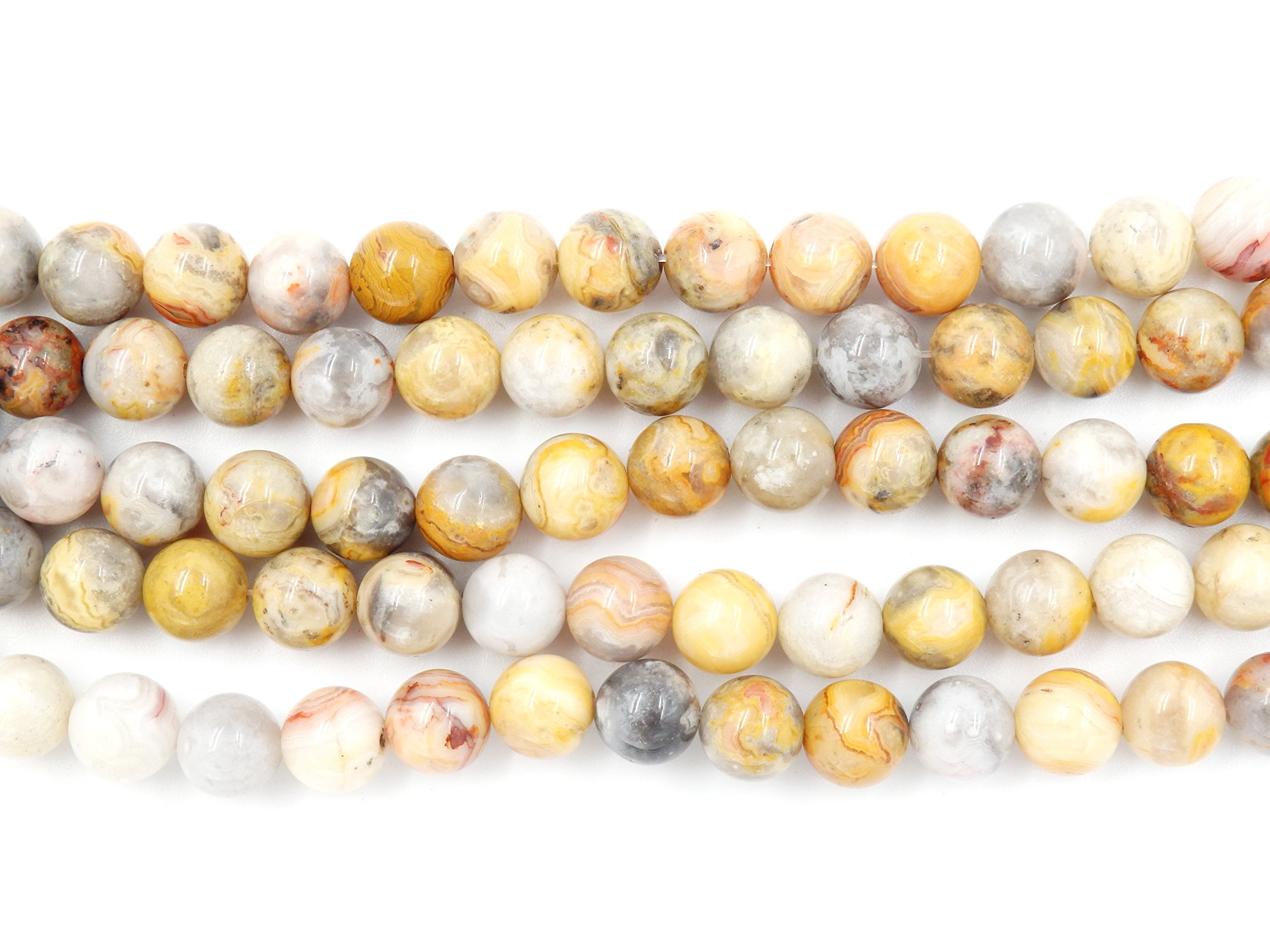 perły naturalne do produkcji biżuterii, sprzedawane w torebce 5 pasm wewnętrznych (Crazy Agate, 10mm)