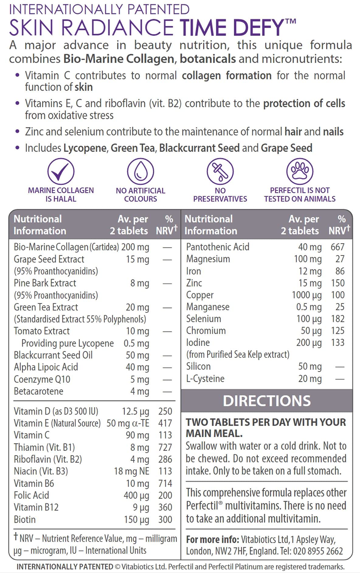 Vitabiotics Perfectil Platinum 30 Tabs, 59 g