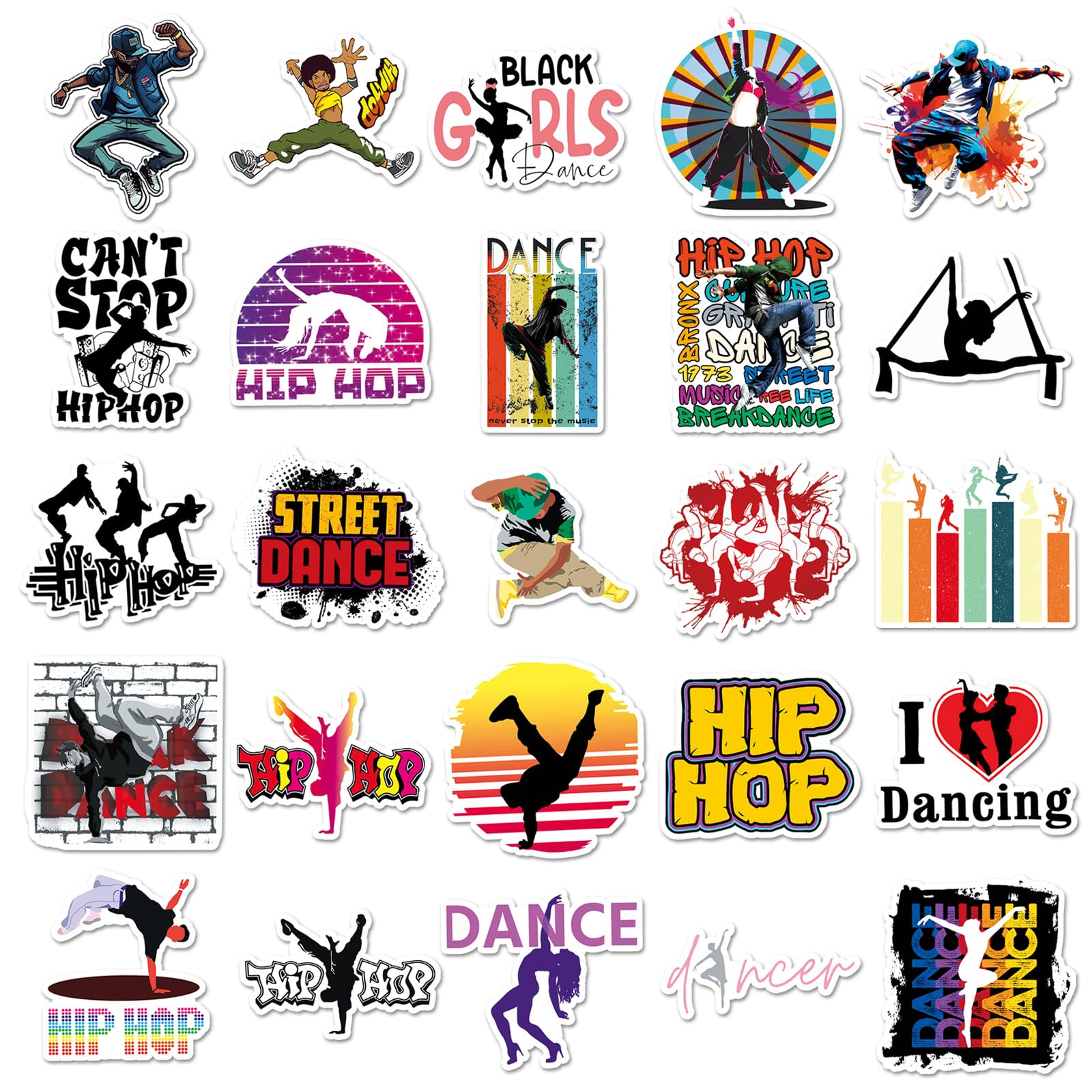 50 Pcs Dance Vinyl Stickers,Motivational Dance Graffiti Stickers,Vinyl Waterproof Sticker for Kids Teens Girls,for Phone Laptop Bottles Skateboard Computer Phone Luggage Guitar Gifts Sticker - Image 2