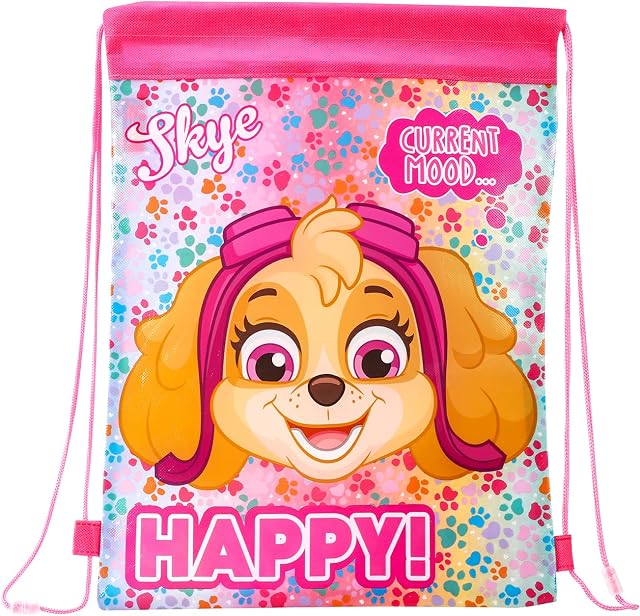 Zawadi Paw Patrol Girl Kids Drawstring PE Swimming Football Sports Travel Gym School Bag Lightweight, Multicolour, 44 x 33, (11055-9582)