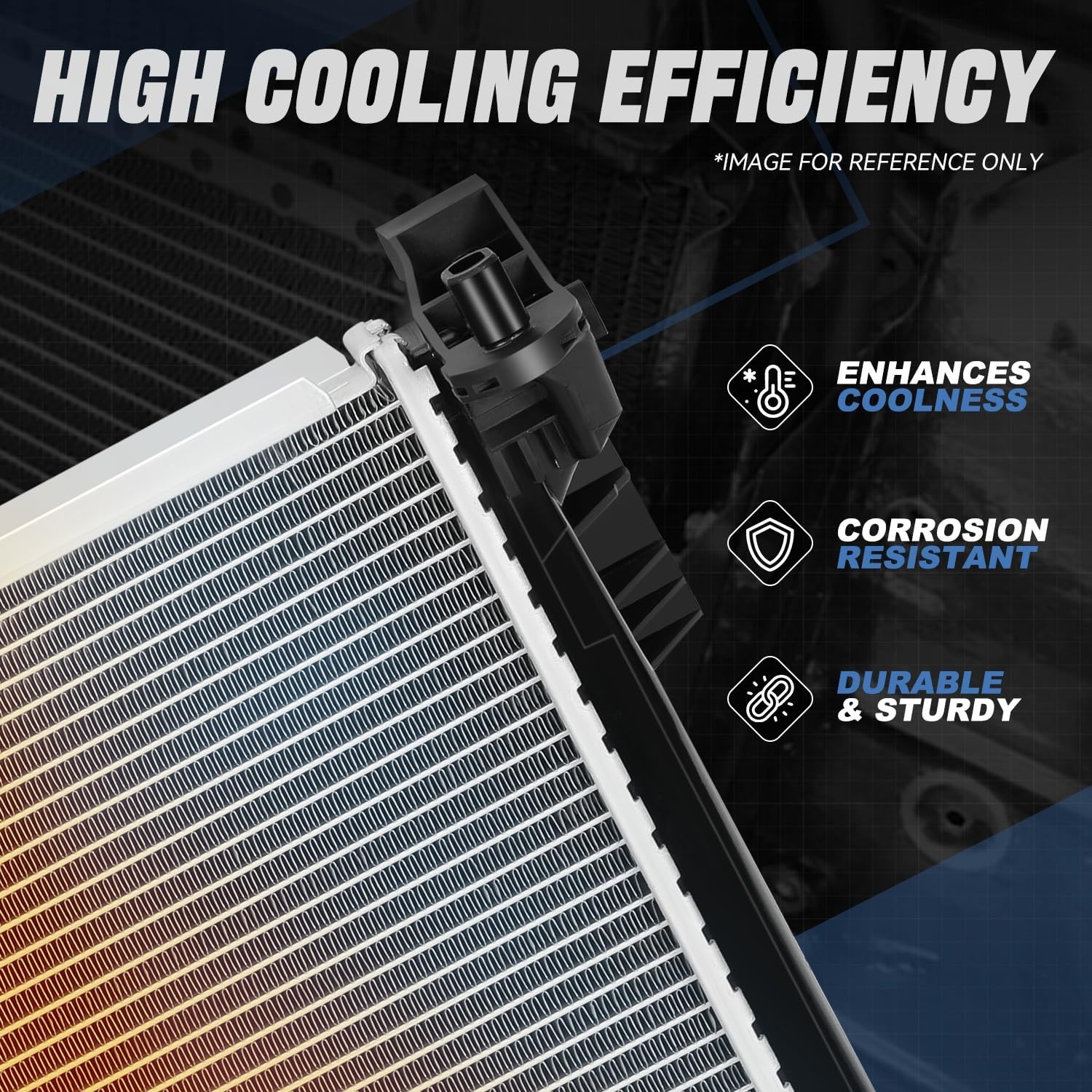 Auto Dynasty Radiator Compatible with 2012-2016 Mercedes-Benz C250 E250 SLK250 SLK350 Automatic, DPI 13376 Aluminum Core Radiator Replacement with TOC, 2-Row, 1-13/16" Inlet/Outlet