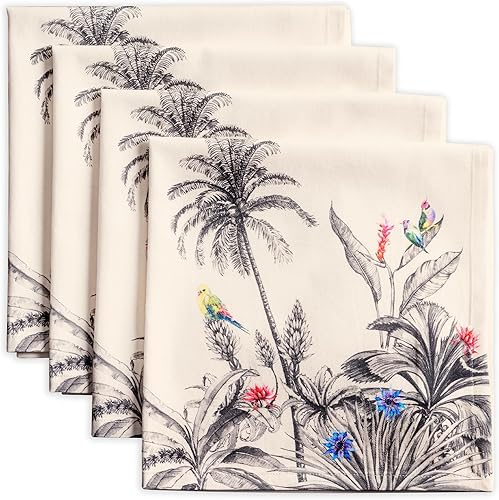 Miniatura 48 de Maison d' Hermine Juego de 4 servilletas de tela 100% algodón reutilizables para uso diario, servilletas cuadradas lavables para cenas, fiestas