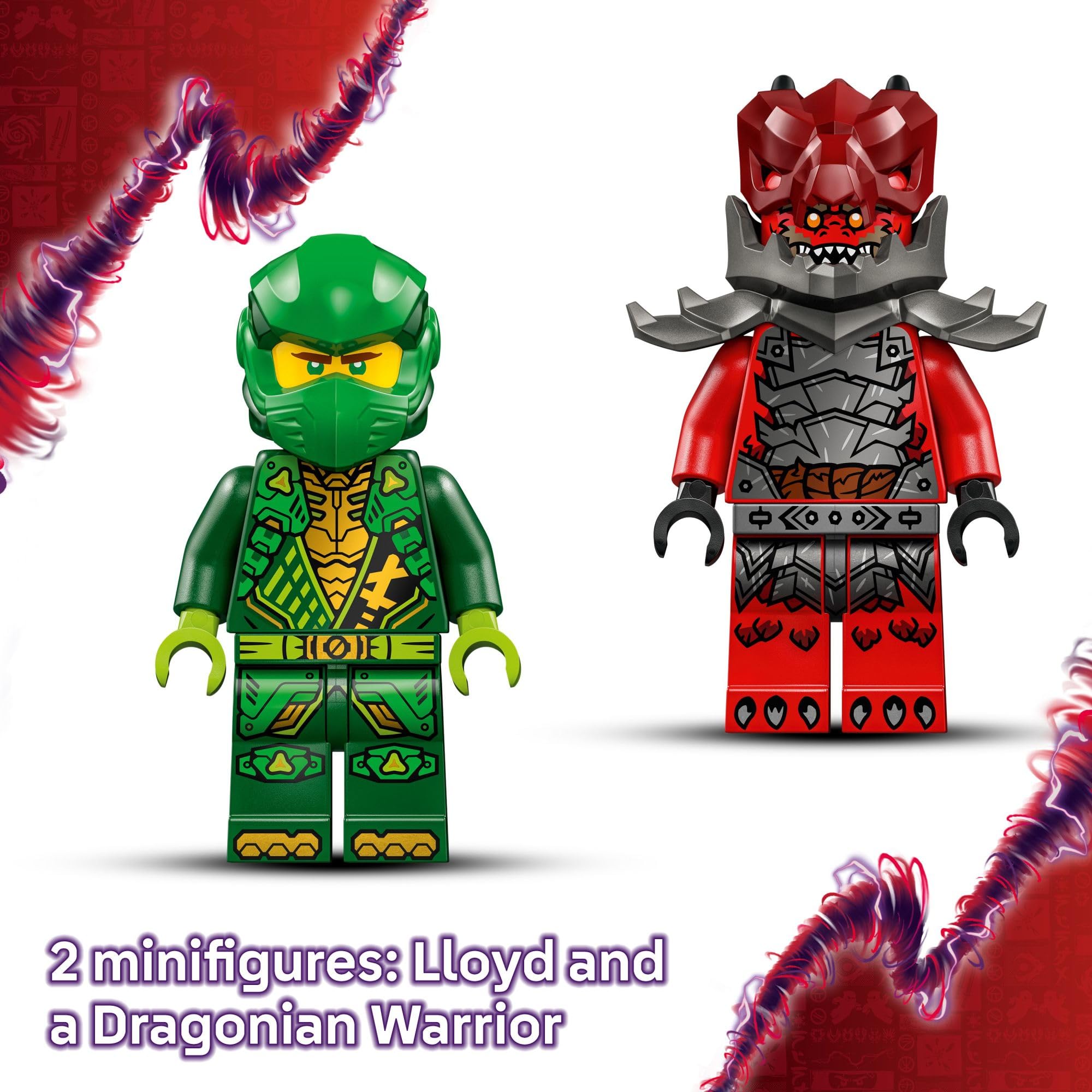 LEGO NINJAGO Lloyd's Pull-Back Race Car Toy - Building Toy for Pretend Play for Boys and Girls, Ages 7+ - Toy Car for Kids with 2 Minifigures - Gift Idea for Birthdays - 71828 - Image 4