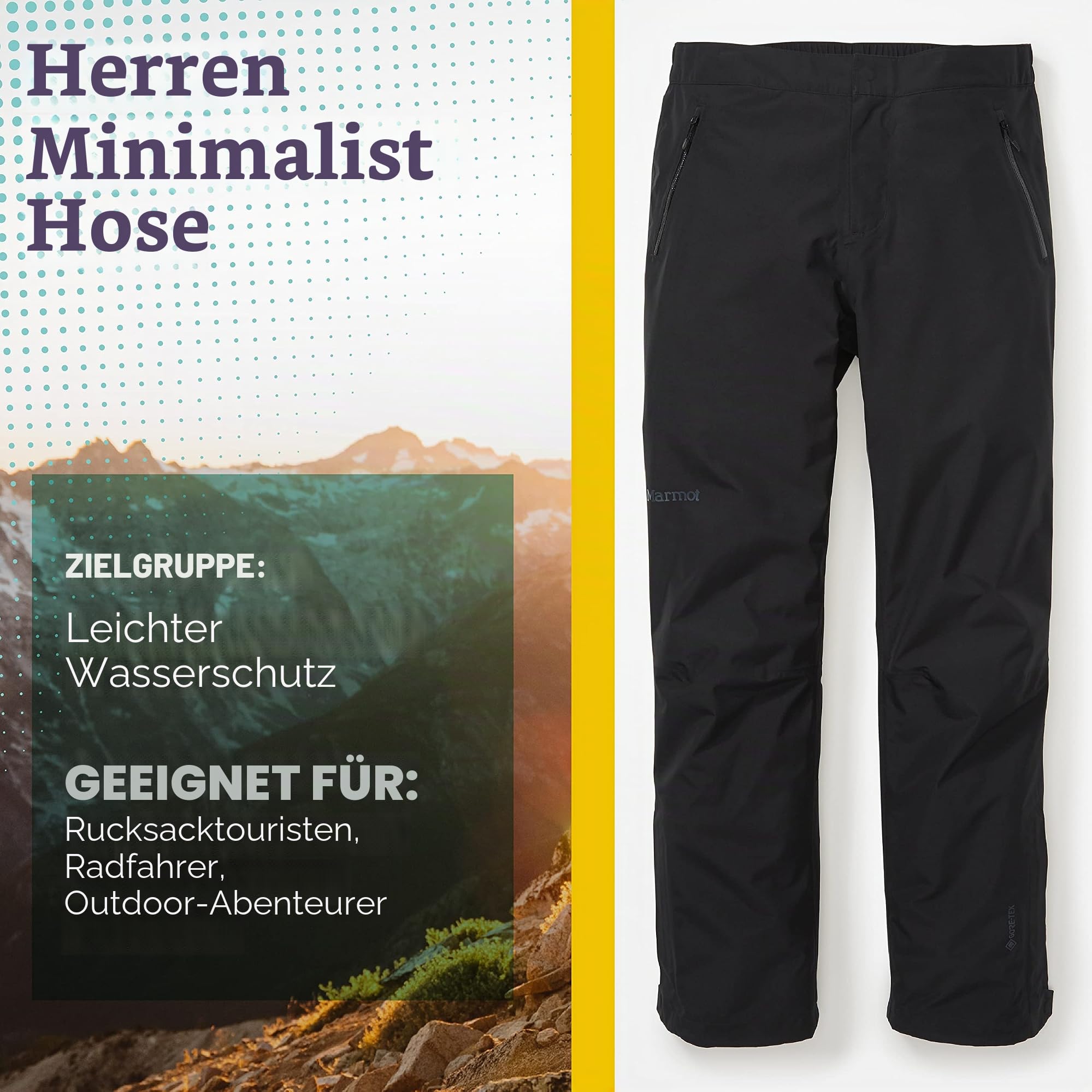 Marmot Herren Minimalist Pant, wasserdichte Gore-Tex Regenhose, Winddichte Wanderhose, Atmungsaktive Regenkleidung Zum Wandern Und Trekking