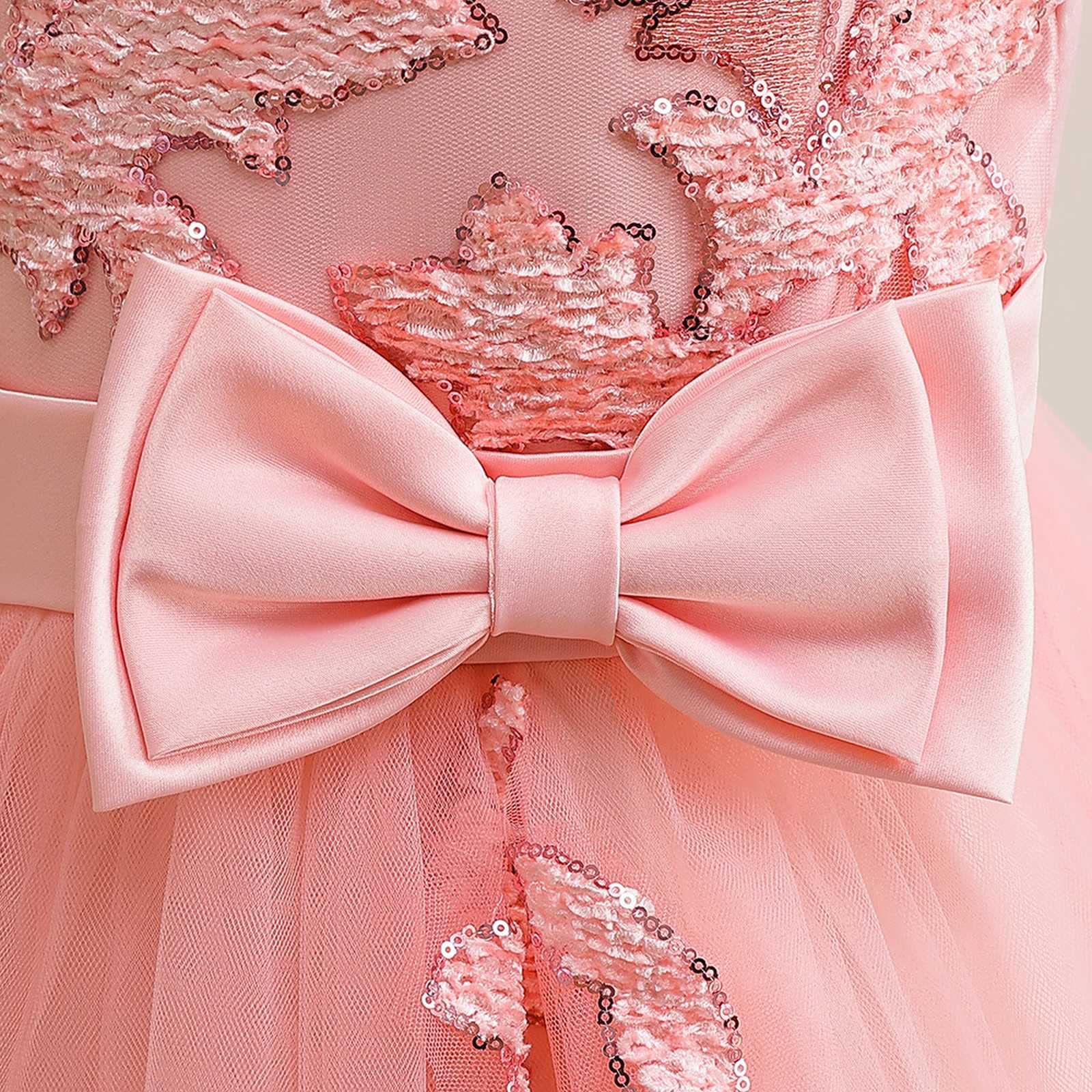 OBiQuzz Nuevo vestido infantil vestido de princesa lentejuelas para niños grandes y vestido largo molido Piano Performance Dress Falda para niños