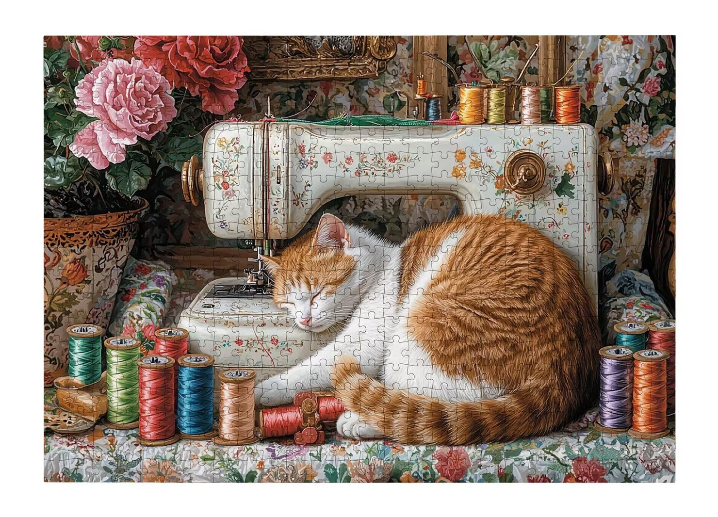 Puzzle 1000 Pezzi, Puzzle Gatto per Adulti, 70x50cm, Compact Box -4442