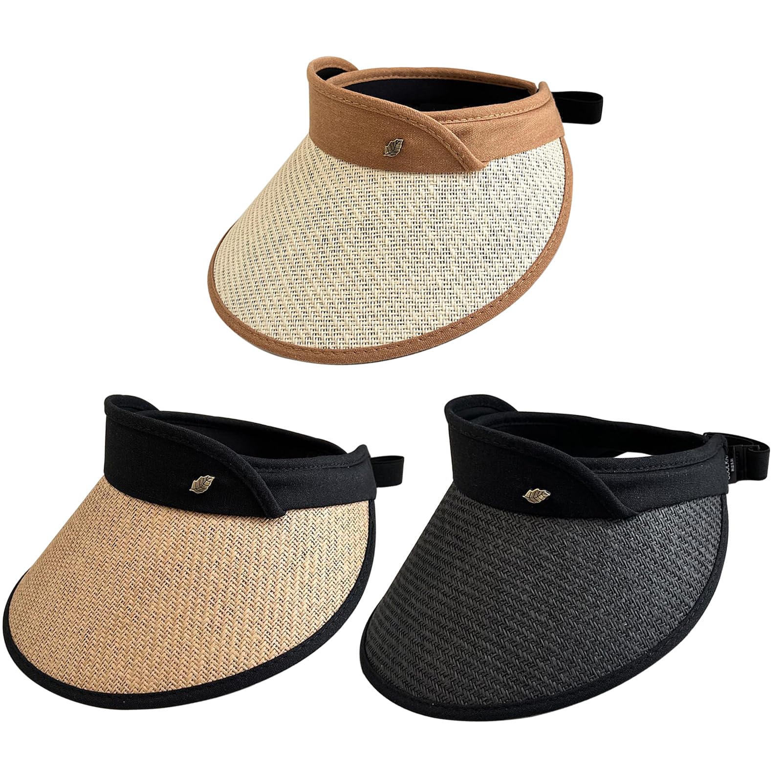 Sun Visor Hat For Women UPF 50+ Wide Brim Ponytail Korean  display picture 1
