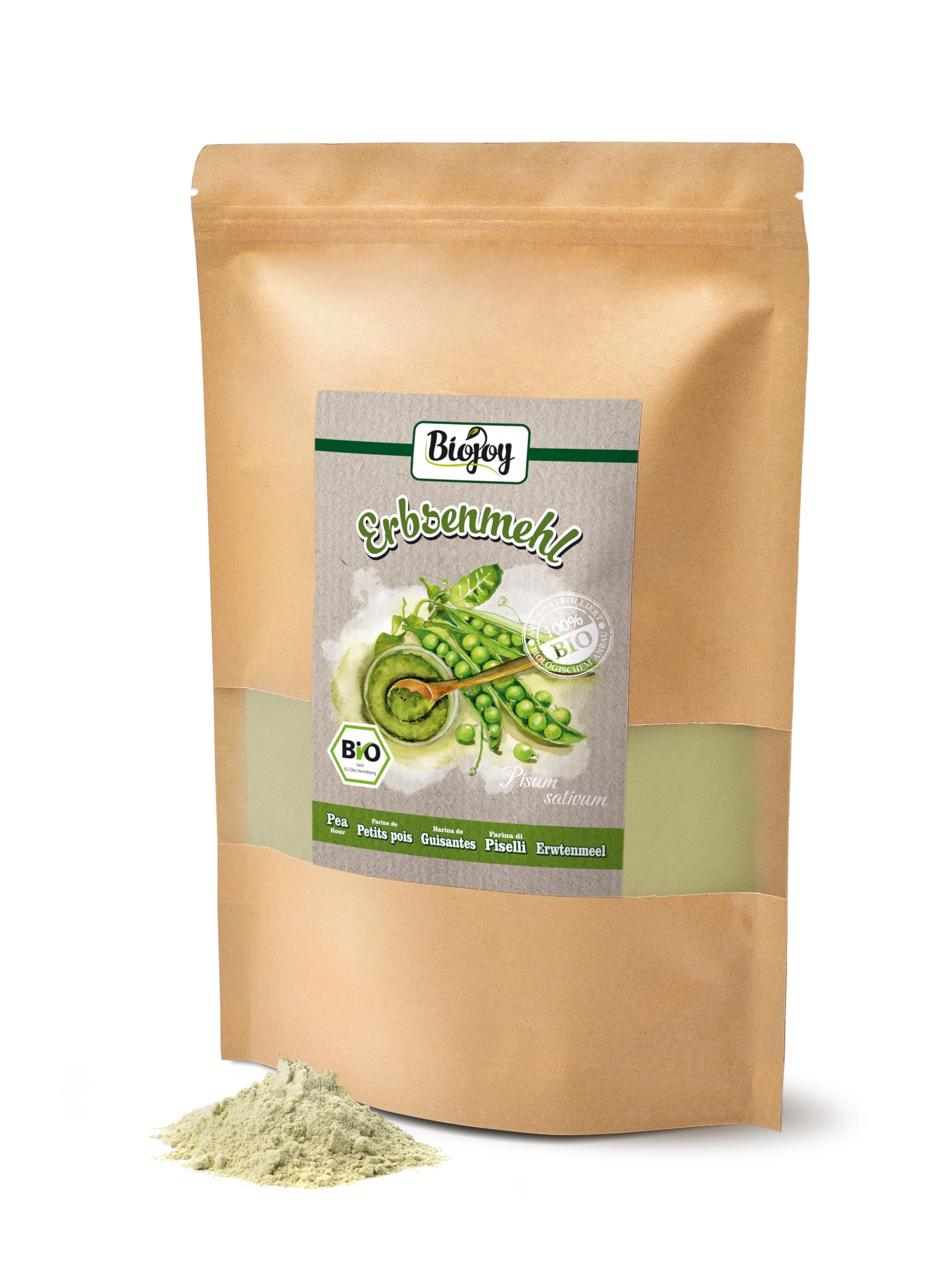 Biojoy Harina de Guisantes BÍO (1 kg), molida y sin aditivos