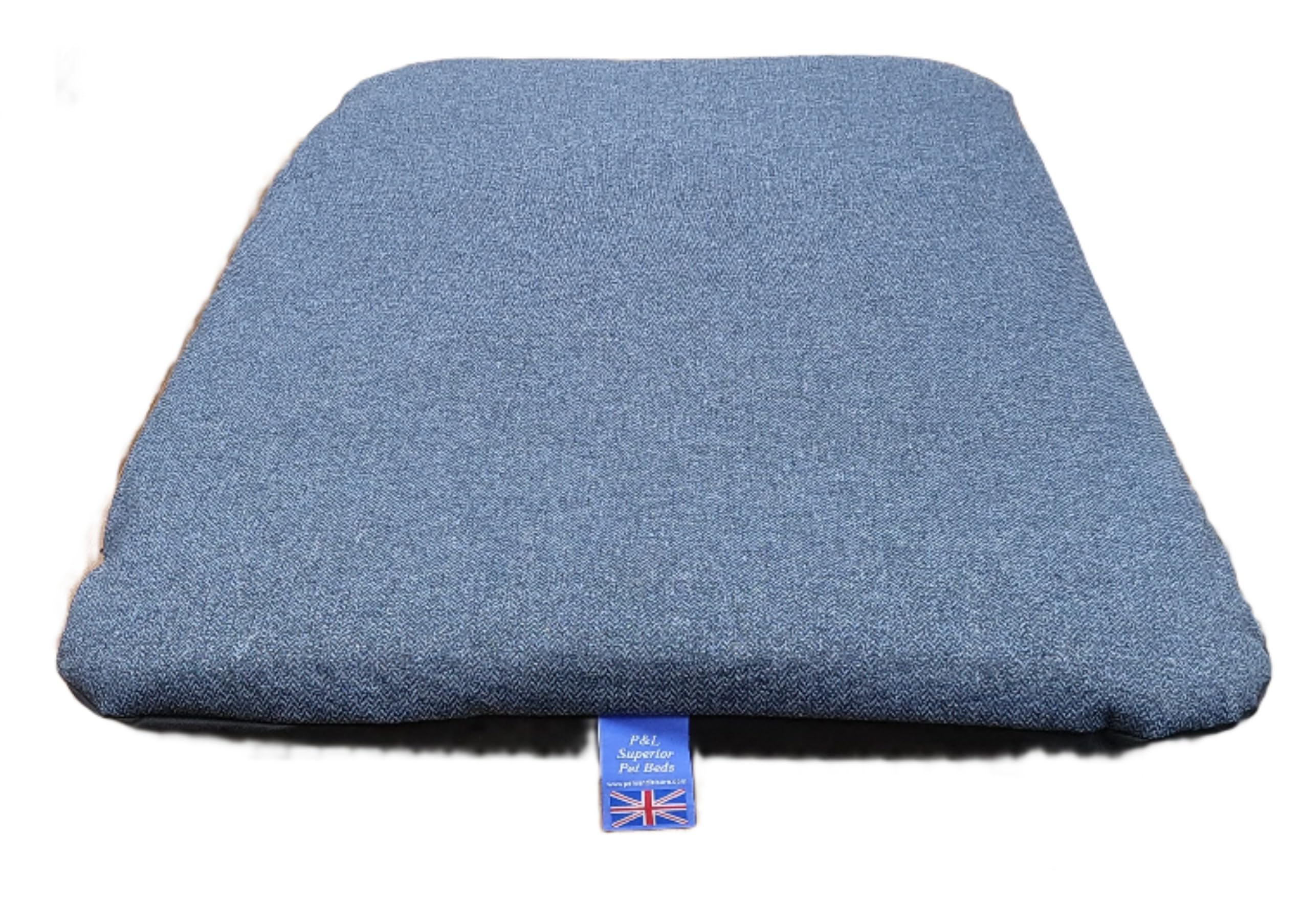 P&L Country Dog Beds Orkney Tweed Dog Duvet, Waterproof Base, Machine Washable Removable Cover, 82-127cm (Blue, Small)