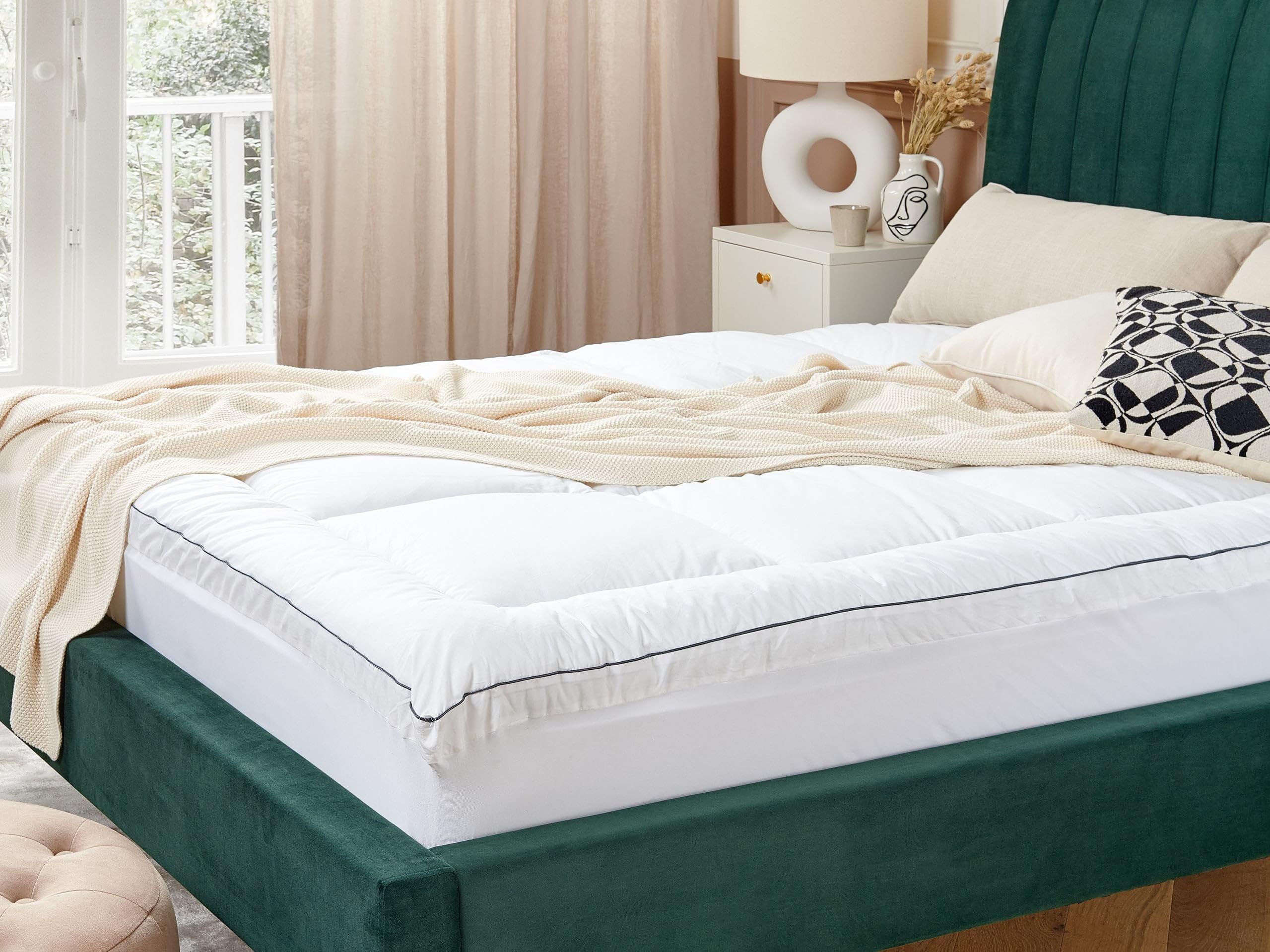 Colchón Topper Blanco algodón japara Doble 180 x 200 cm Mulhacen