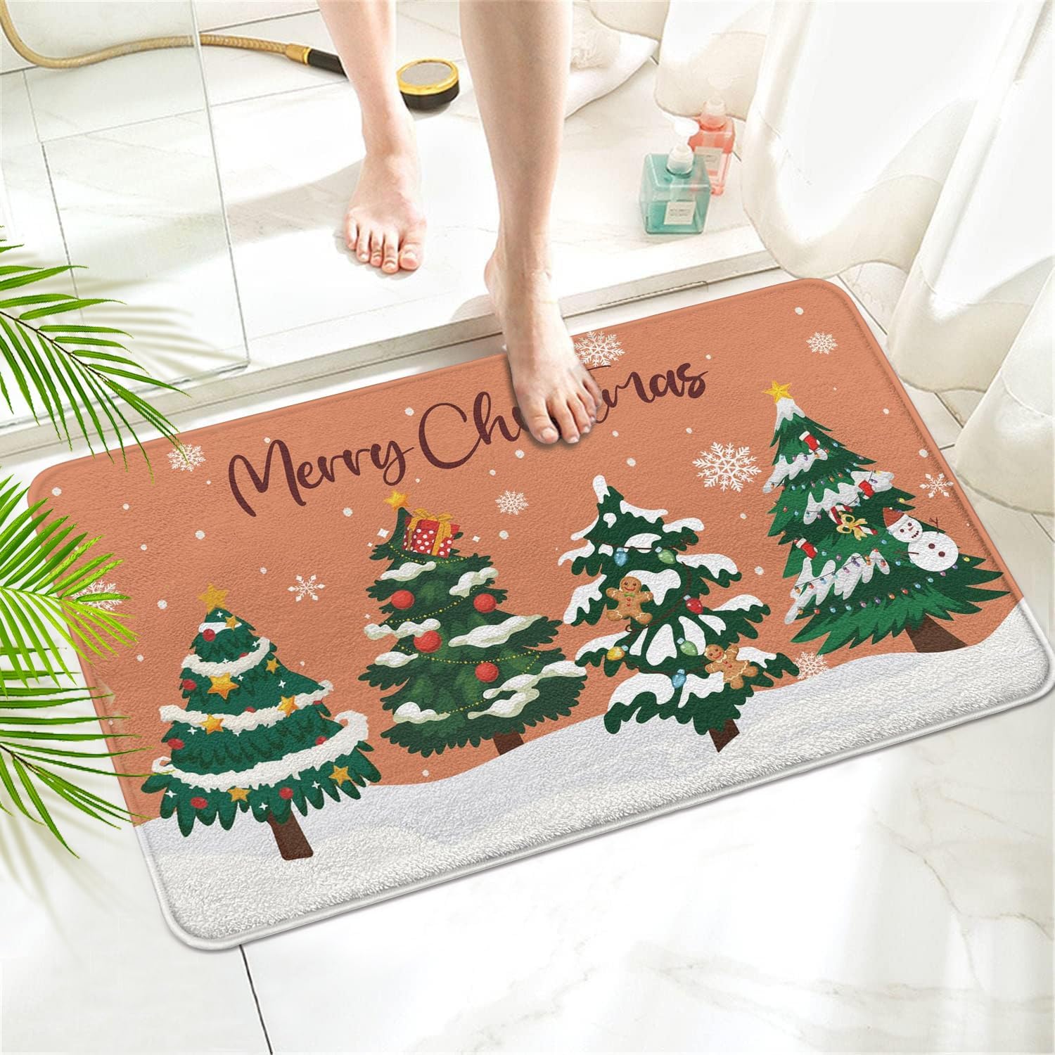 Twyt decor Christmas Bath mat, Cute Bathroom mat, Christmas