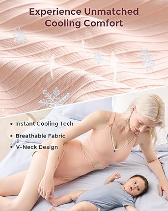 momcozy Sportieve voedingsbeha met gekruiste rug, racerback, voedingsbeha voor yoga en sport, zacht en elastisch, Lichtroze, XL