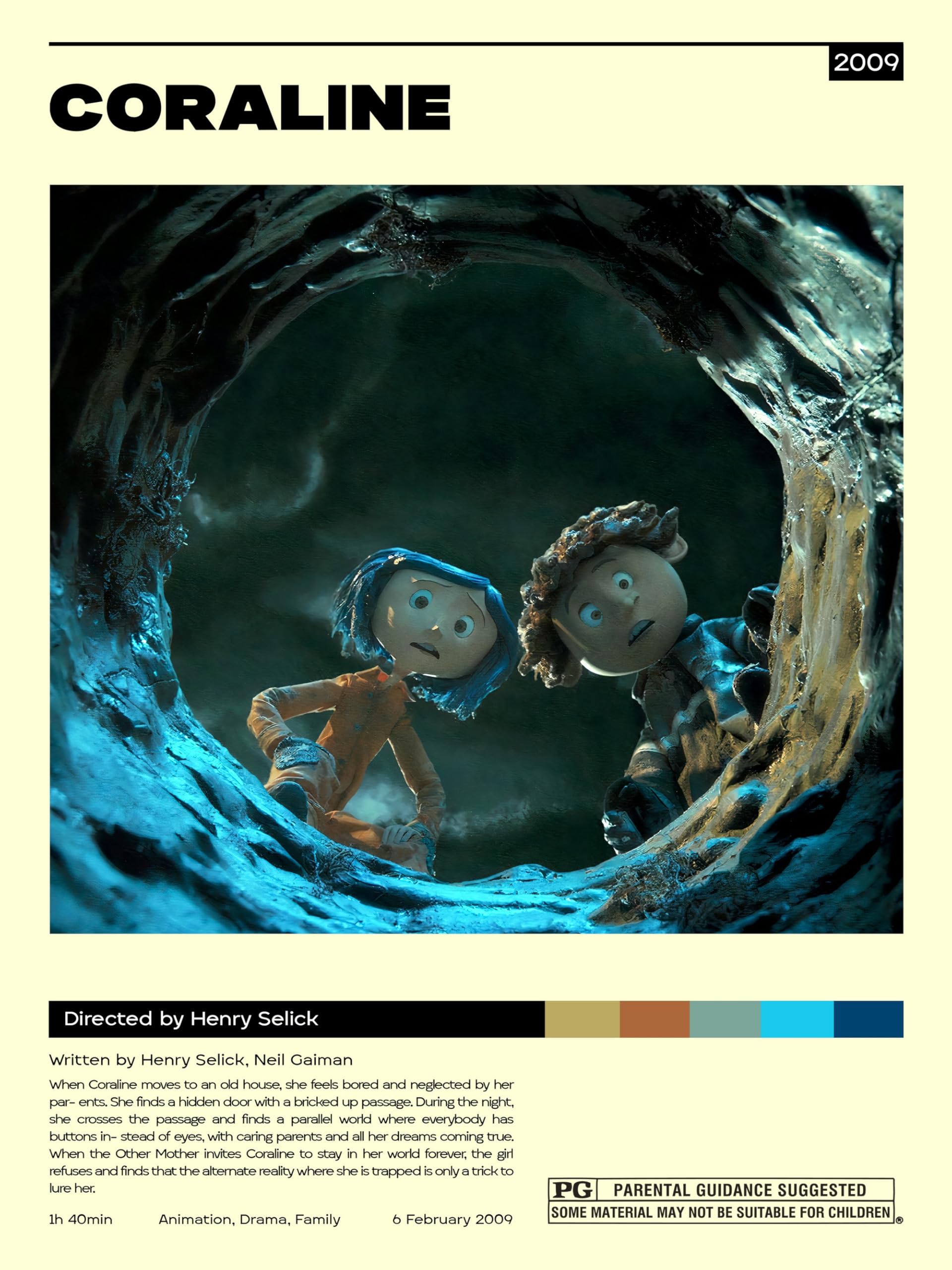 Postercinema Colourful Coraline - Quality Poster Cm. 30 X 40
