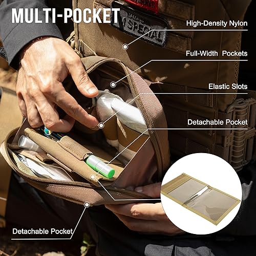 Miniatura 9 de OneTigris MOLLE - Bolsa táctica para administrador, organizador de herramientas EDC con cremallera, paquete de cintura de 8 x 5 x 2.5 pulgadas