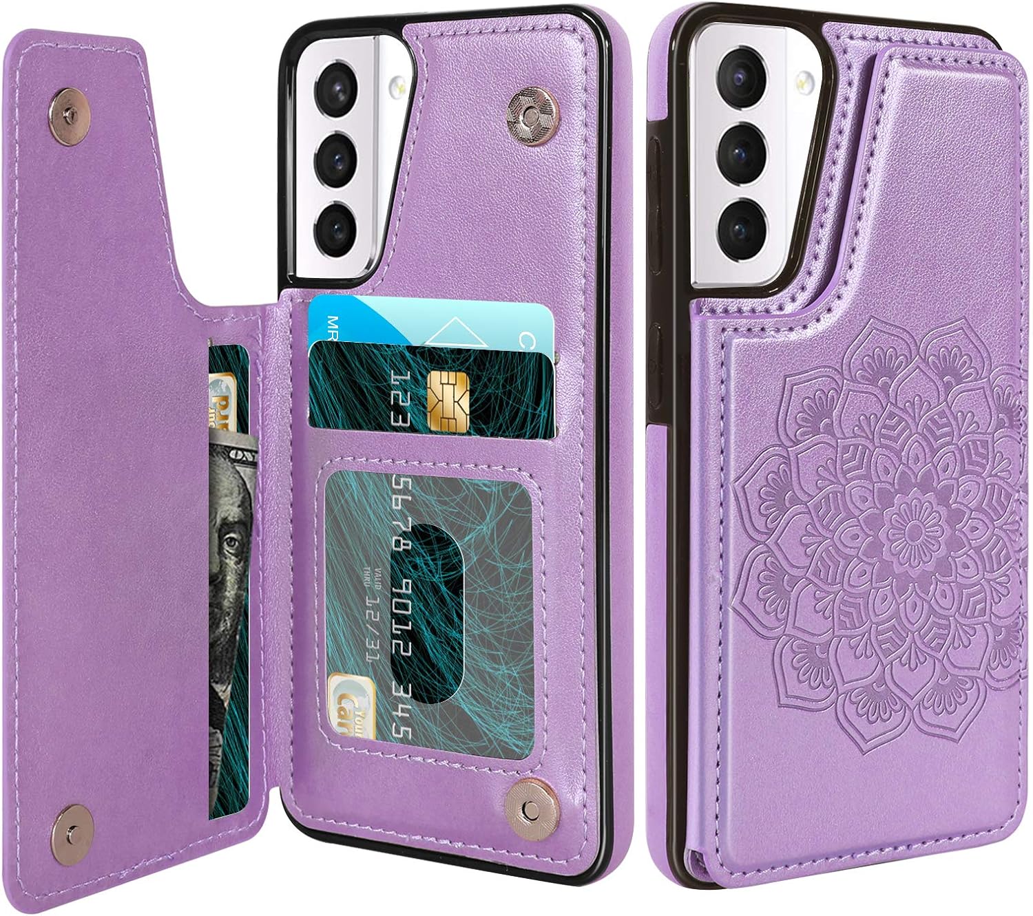 BENTOBEN Samsung Galaxy S21 Plus Case Wallet, PU Leather Heavy Duty Rugged Shockproof Protective Cases with Card Slots Cash Holder Phone Case for Samsung Galaxy S21 Plus 6.7" 5G 2021, Purple