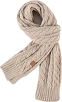 PIOZAED Women's Chunky Cable Knit Scarf - Ultra Warm, Soft Acrylic Winter Wrap for Cozy Style