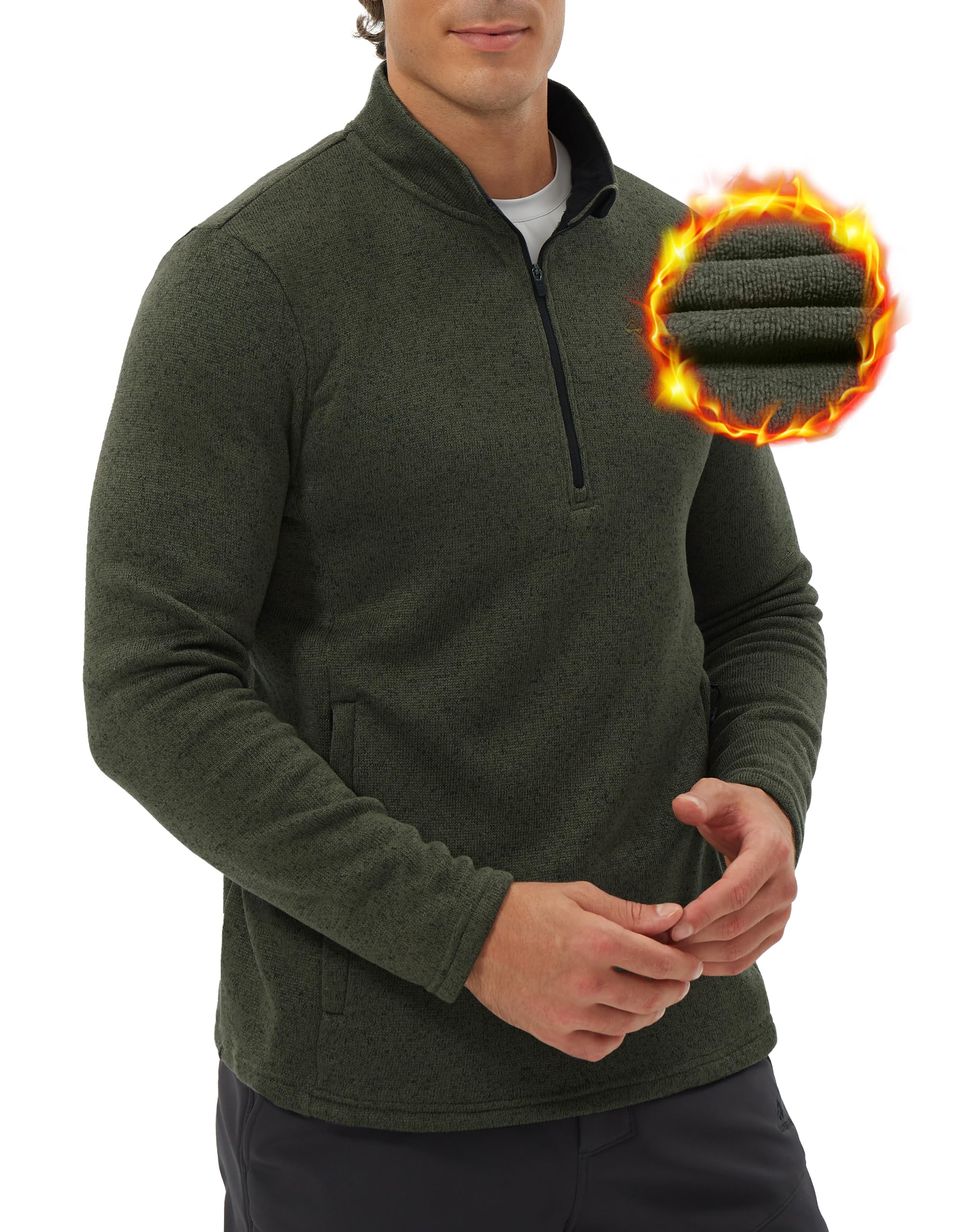 Pioneer Camp Pull en polaire avec poche zippée et manches longues pour homme