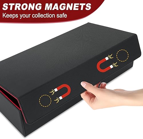 Miniatura 5 de Juego de cajas de cartas 6 en 1, caja de almacenamiento extragrande para juegos de cartas premium con 5 fundas de cartas pequeñas compatibles con