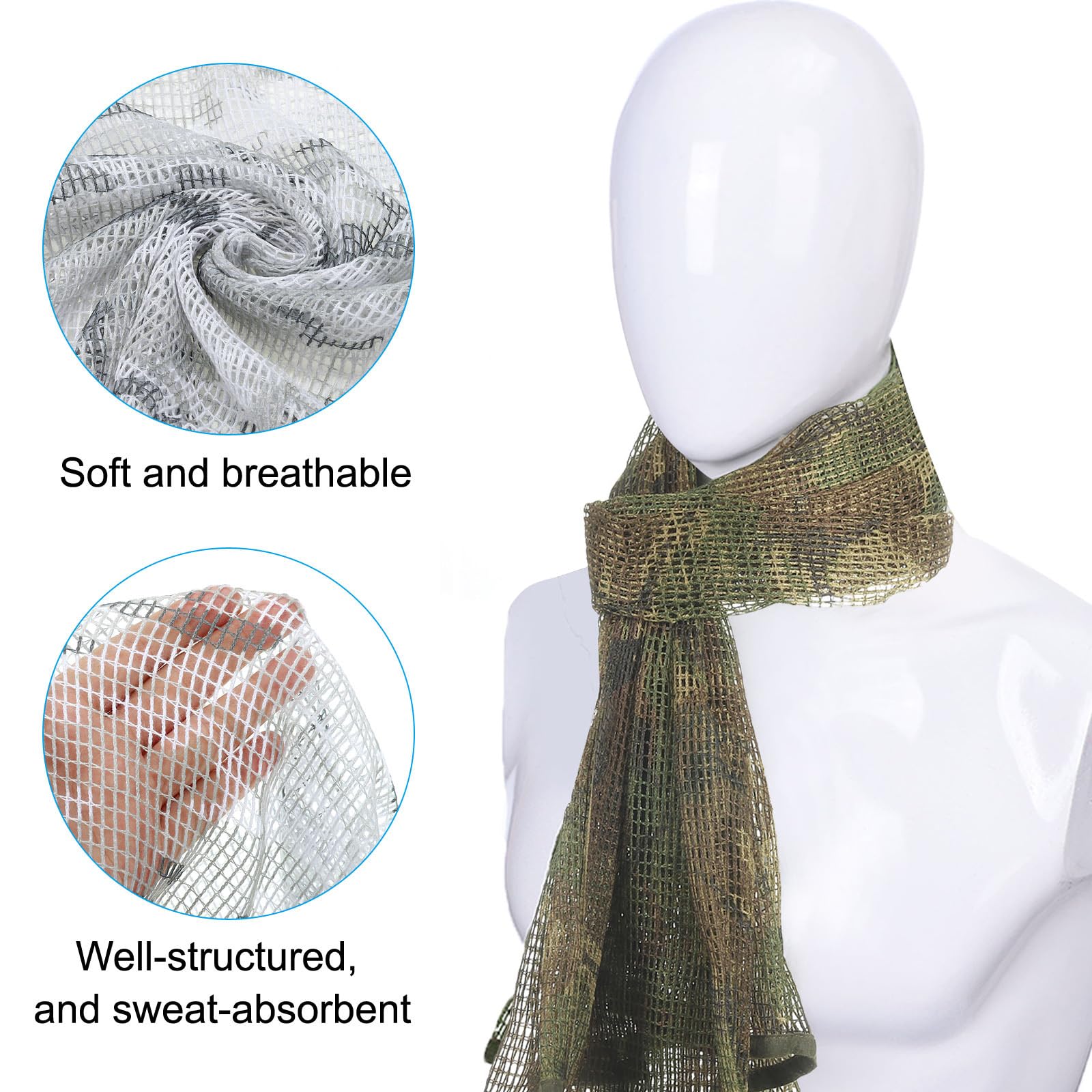 PATIKIL 71"x35" Camouflage Veil Scarf - Image 2