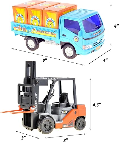 Miniatura 2 de PowerTRC - Juego de camión y carretilla elevadora por fricción  Colección de juguetes  Juguetes de escritorio  Niños