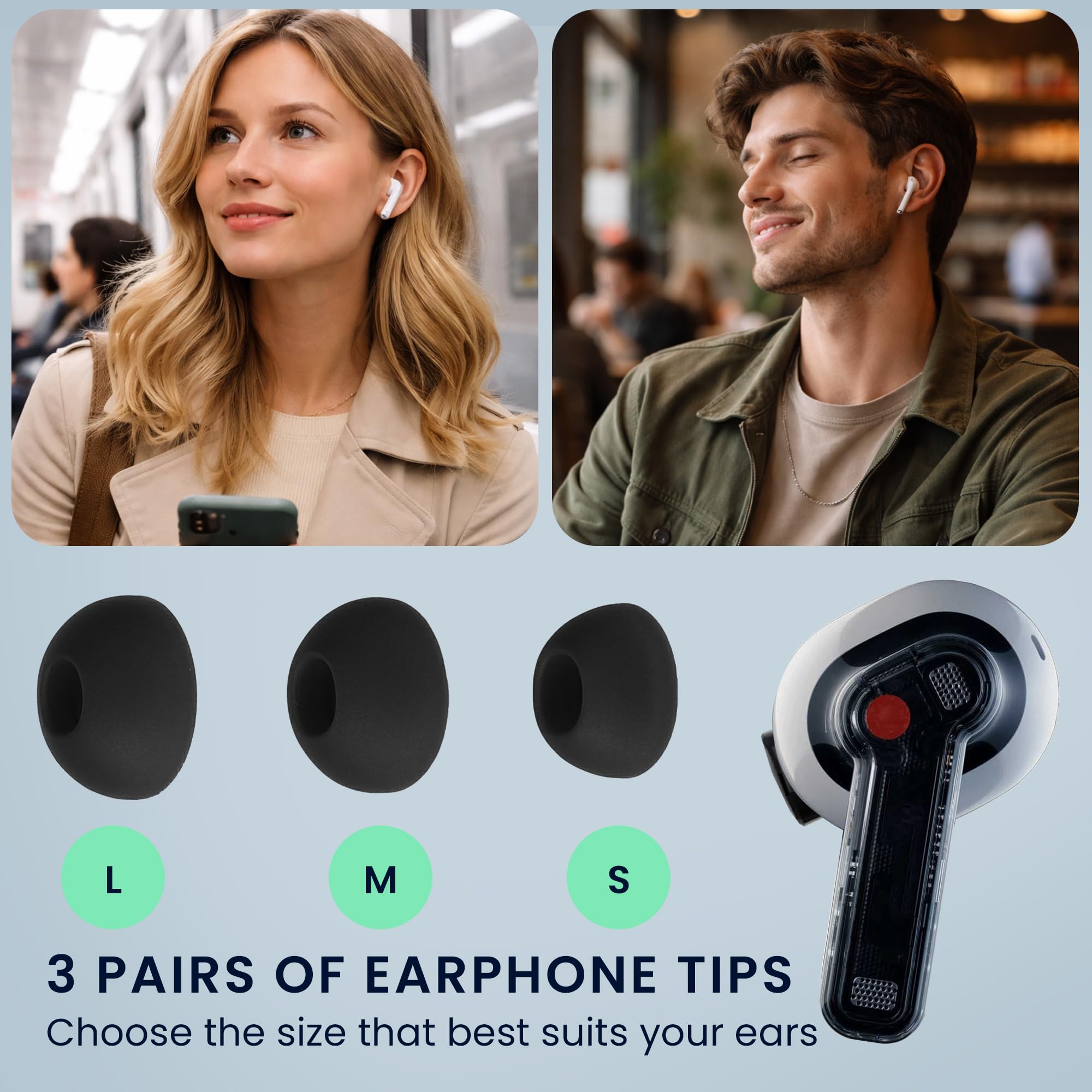 Amazon | kwmobile 6x イヤーチップ Nothing ear (2)対応 イヤーピース