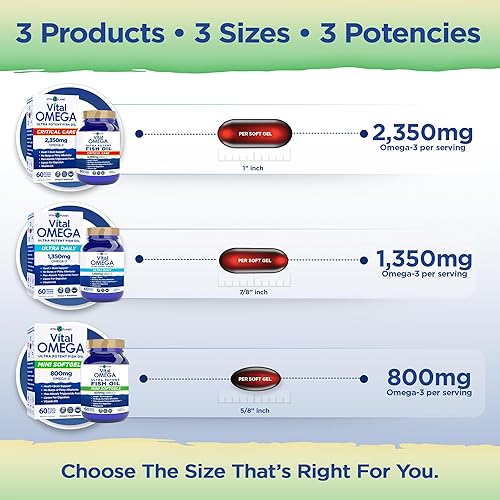 Miniatura 6 de Vital Planet - Suplemento de mini cápsulas blandas de aceite de pescado Vital Omega 3 con 800 mg de ácidos grasos omega 3 capturados en la