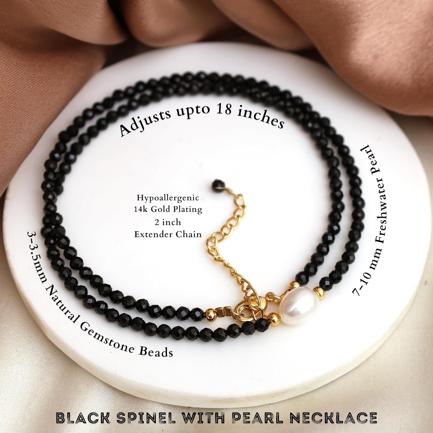 Gempires Gemstone Beaded Necklace with Freshwater Pearl Choker Style Jewelry Hypoallergenic Non Tarnish Gold Plated Crystal Beads Necklaces For Women - Image 4