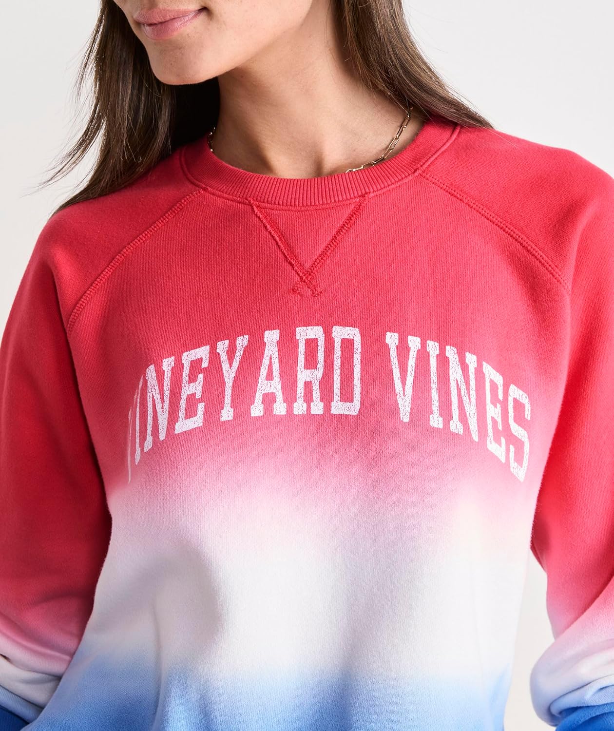 vineyard vines Women's Americana Dip Dye Vineyard Terry Crewneck - Image 3
