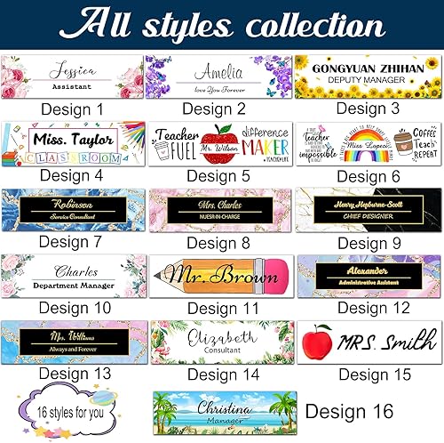 Miniatura 3 de Placas de nombre de escritorio para oficina, placas de identificación acrílicas personalizadas para escritorios, diseño de profesores, regalo de