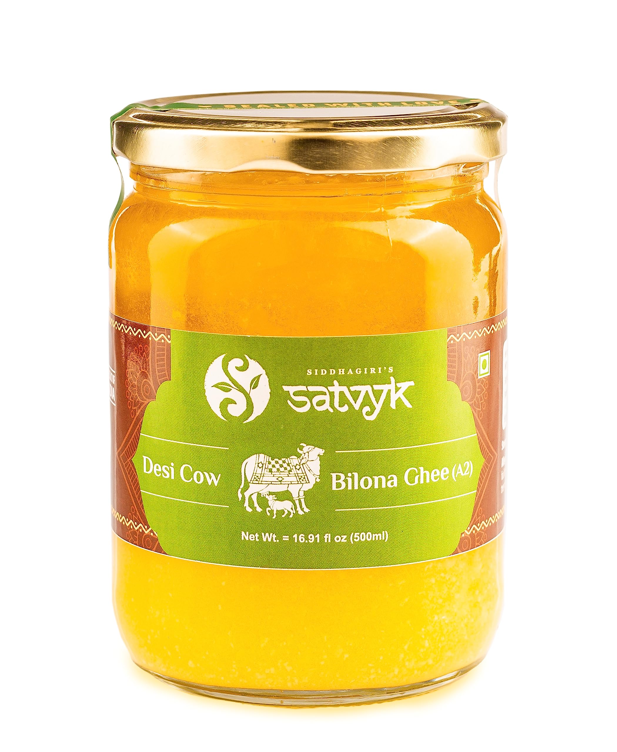 S Siddhagiris SATVYK THE HEALTH re STORE A2 Desi Cow Ghee (Set of 2 (500ml Each) - 1Ltr) - Desi Cow Ghee | Whole Curd Bilona Ghee | Glass Jar | Bilona Method | Curd Churned | Bilona Ghee | Grass-Fed Cow Ghee | Pure, Natural & Healthy Cow Ghee (B07G5XNGQB) Amazon Price History, Amazon Price Tracker
