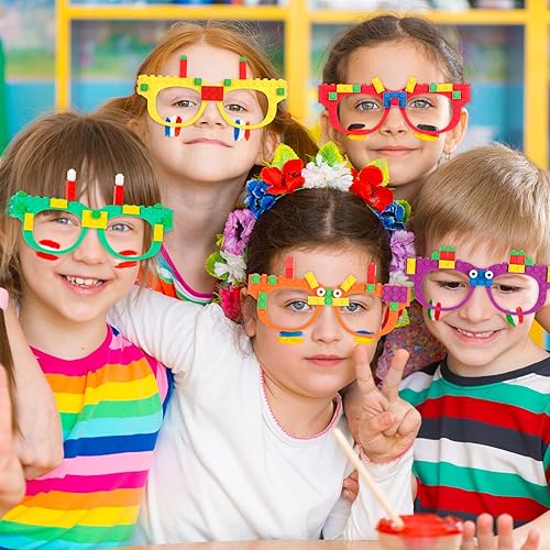 Miniatura 10 de Fowecelt 12 Pcs Building Bricks Glasses Building Blocks Games for Kids Birthday Party Favors Supplies, Boys Girls Carnival Party Games