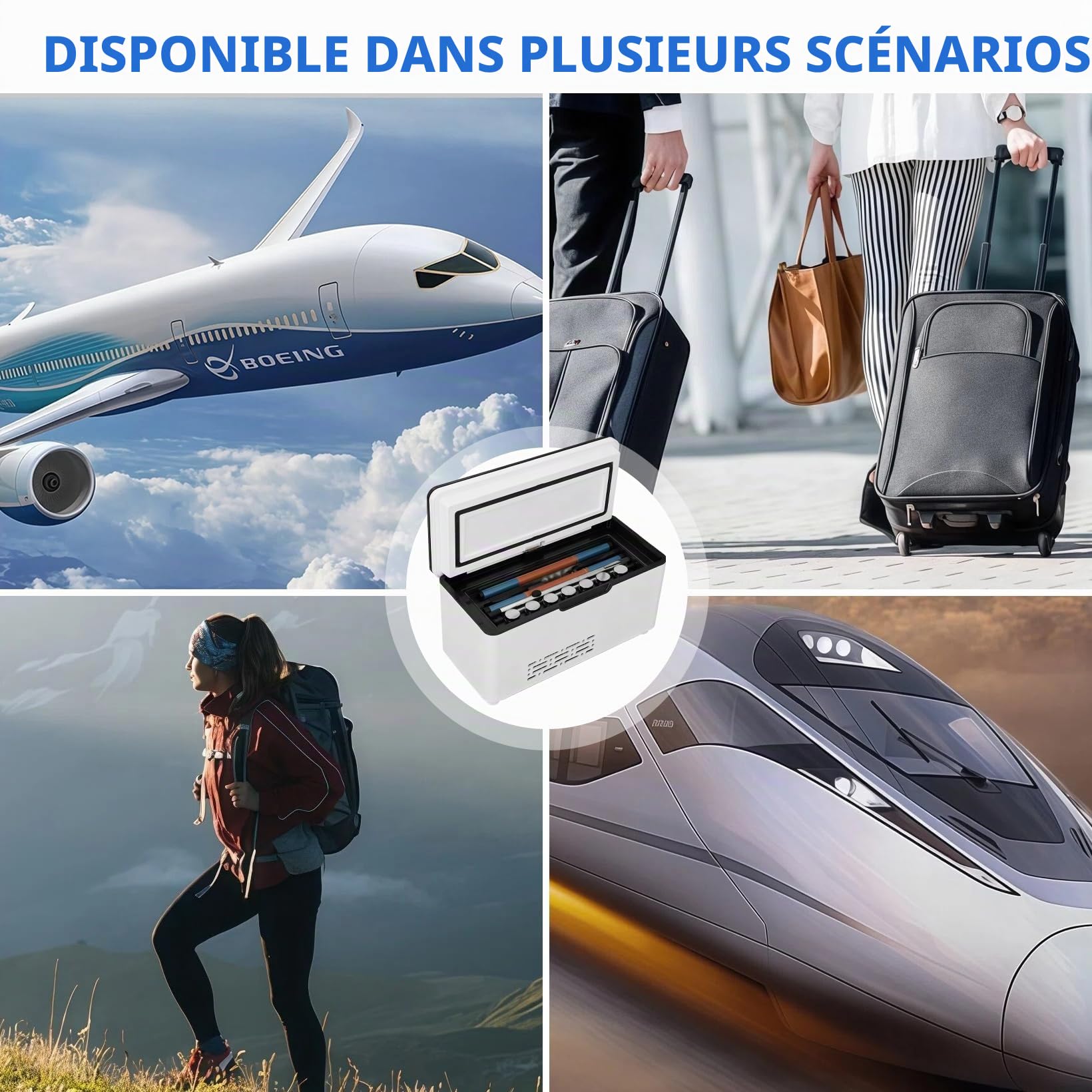 Glacière électrique portable pour insuline 0 à 18°C avec écran LED tactile | glacière électrique pour insuline, interférences et gouttes oculaires, convient pour les voyages, la voiture et les