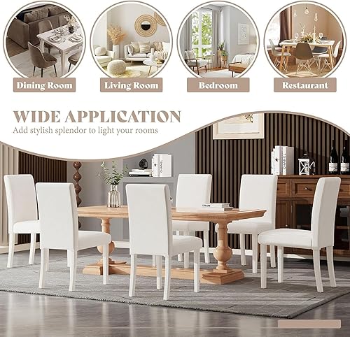 Miniatura 9 de AMERLIFE Juego de 4 sillas de comedor tapizadas de terciopelo, diseño minimalista moderno Parsons con respaldo alto curvo, ribete completo y patas