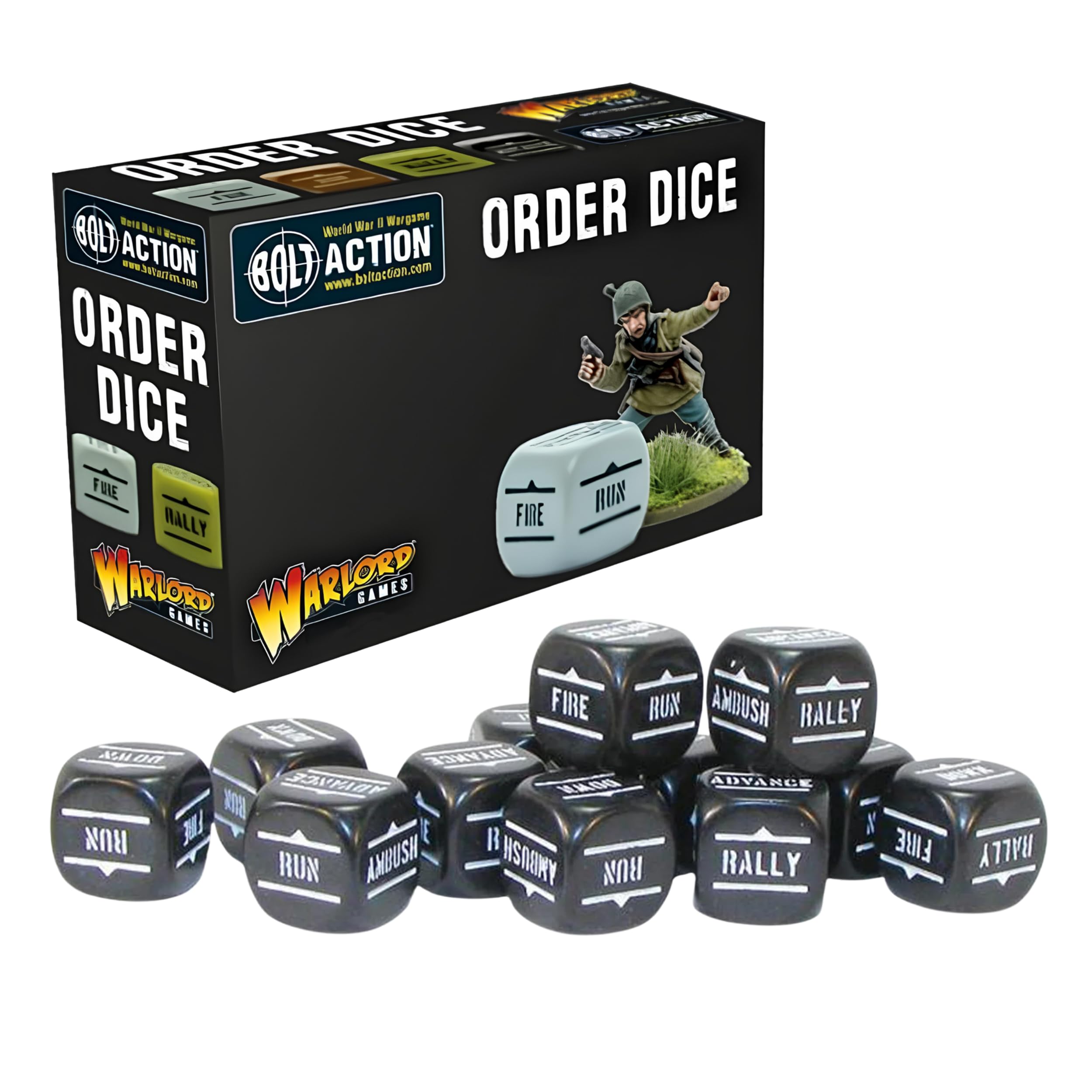 Commandez des dés pour Bolt Action (Noir) par Warlord Games