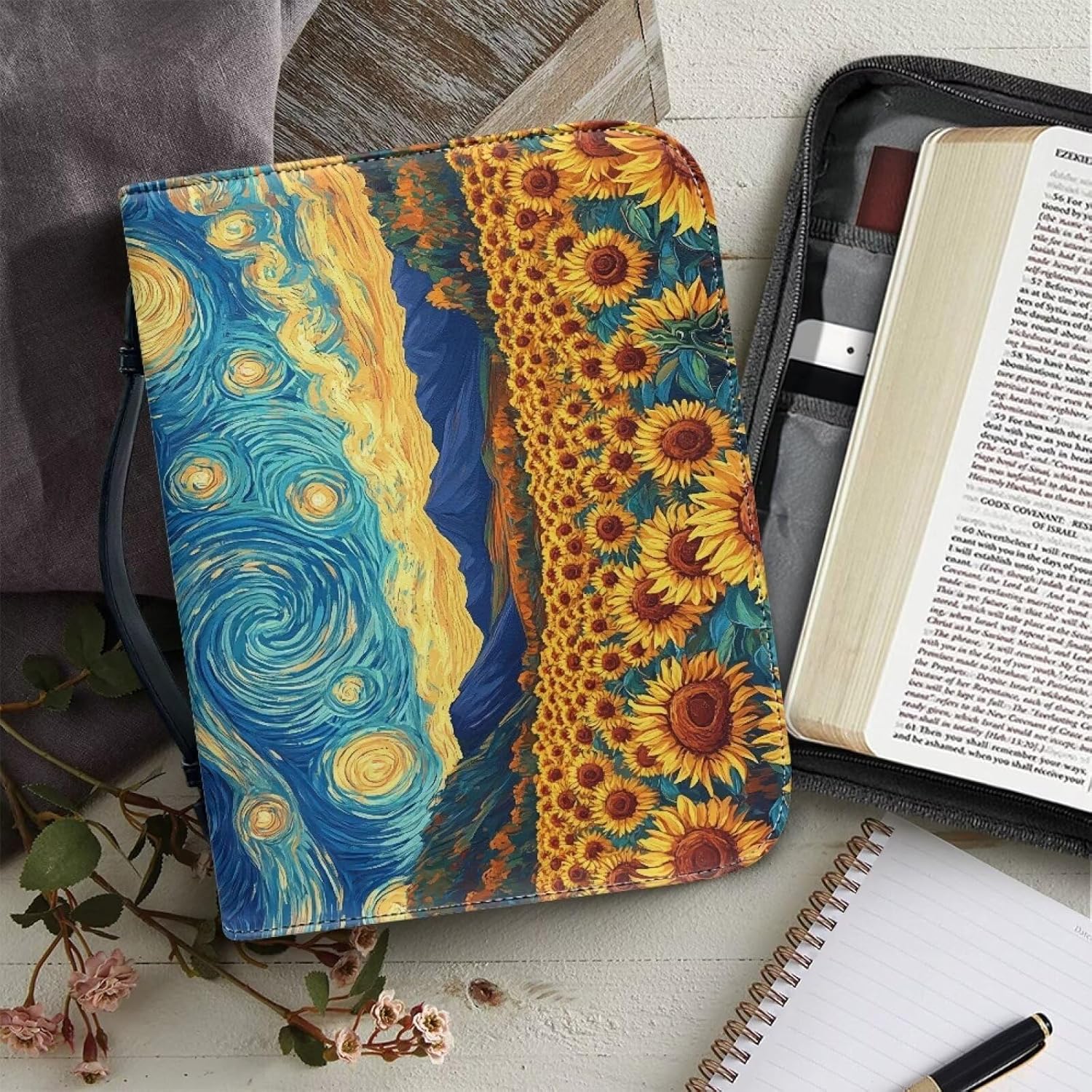 Bible Cover for Women and Men Study Bible Protective Bag Scripture Tote Book Protector with Big Capacity