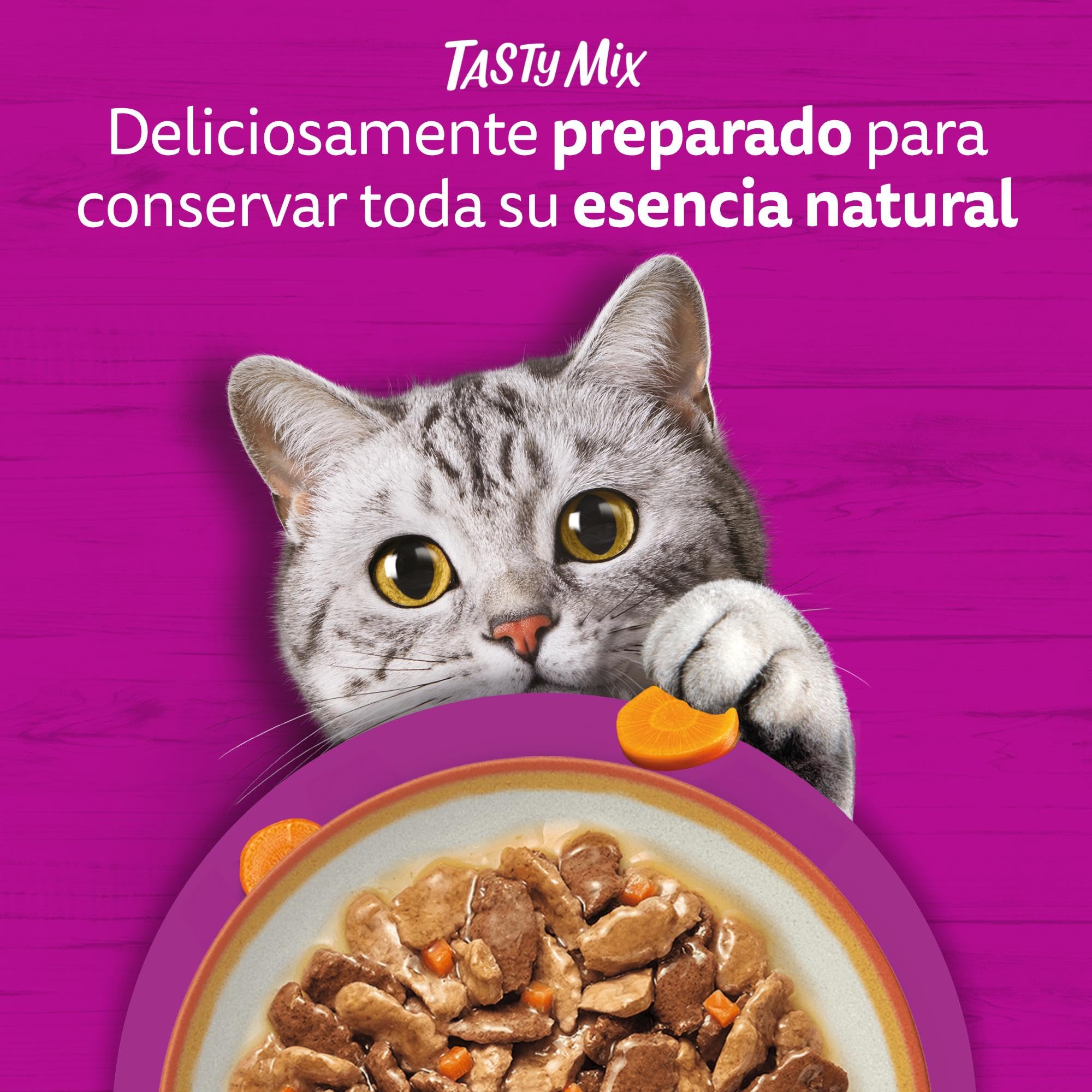 WHISKAS Tasty Mix Comida húmeda en Salsa Gatos Adultos Col. Country - 13 x 4 bolsitas x 85g