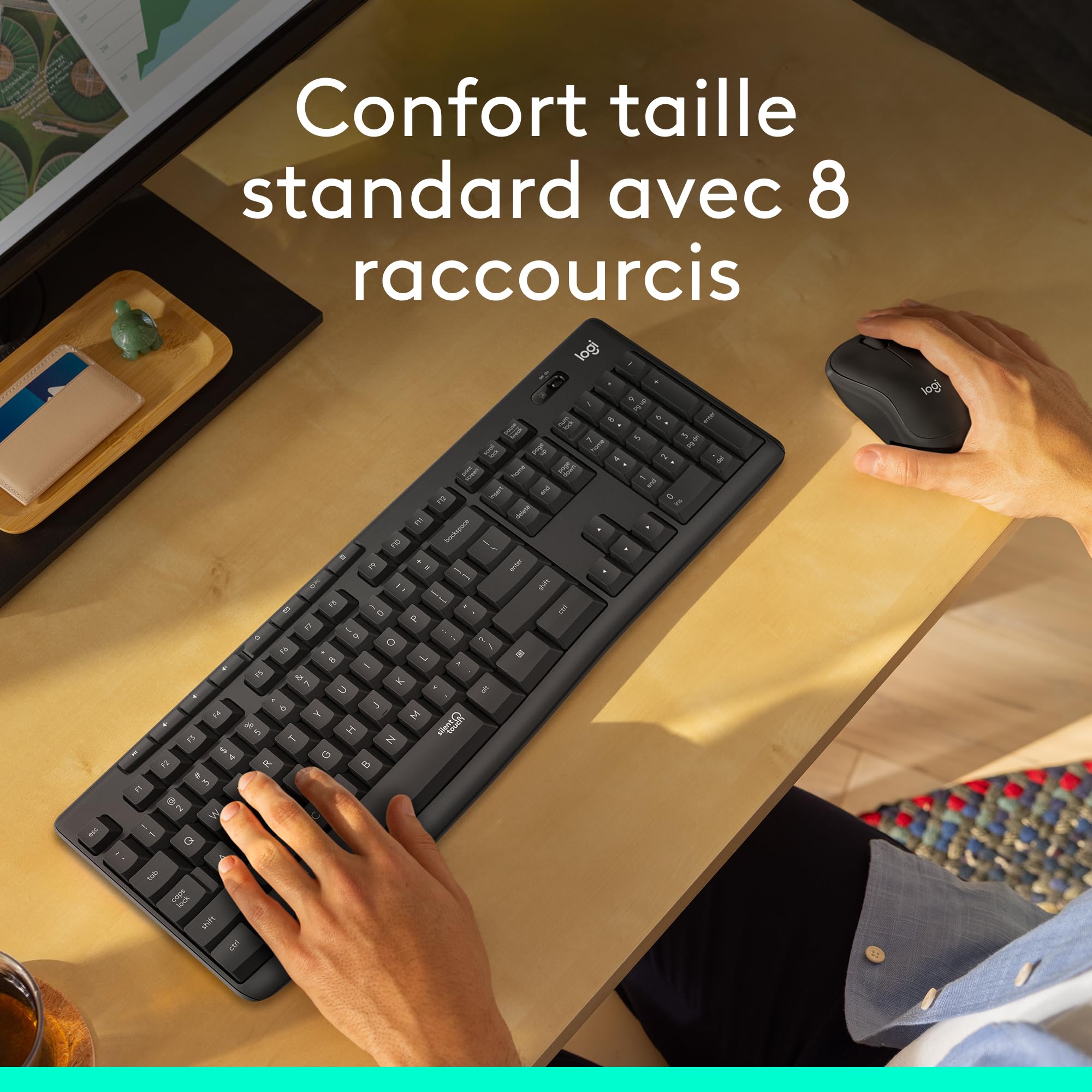 Logitech MK295 Silent ensemble souris et clavier sans fil SilentTouch AZERTY Français Gris
