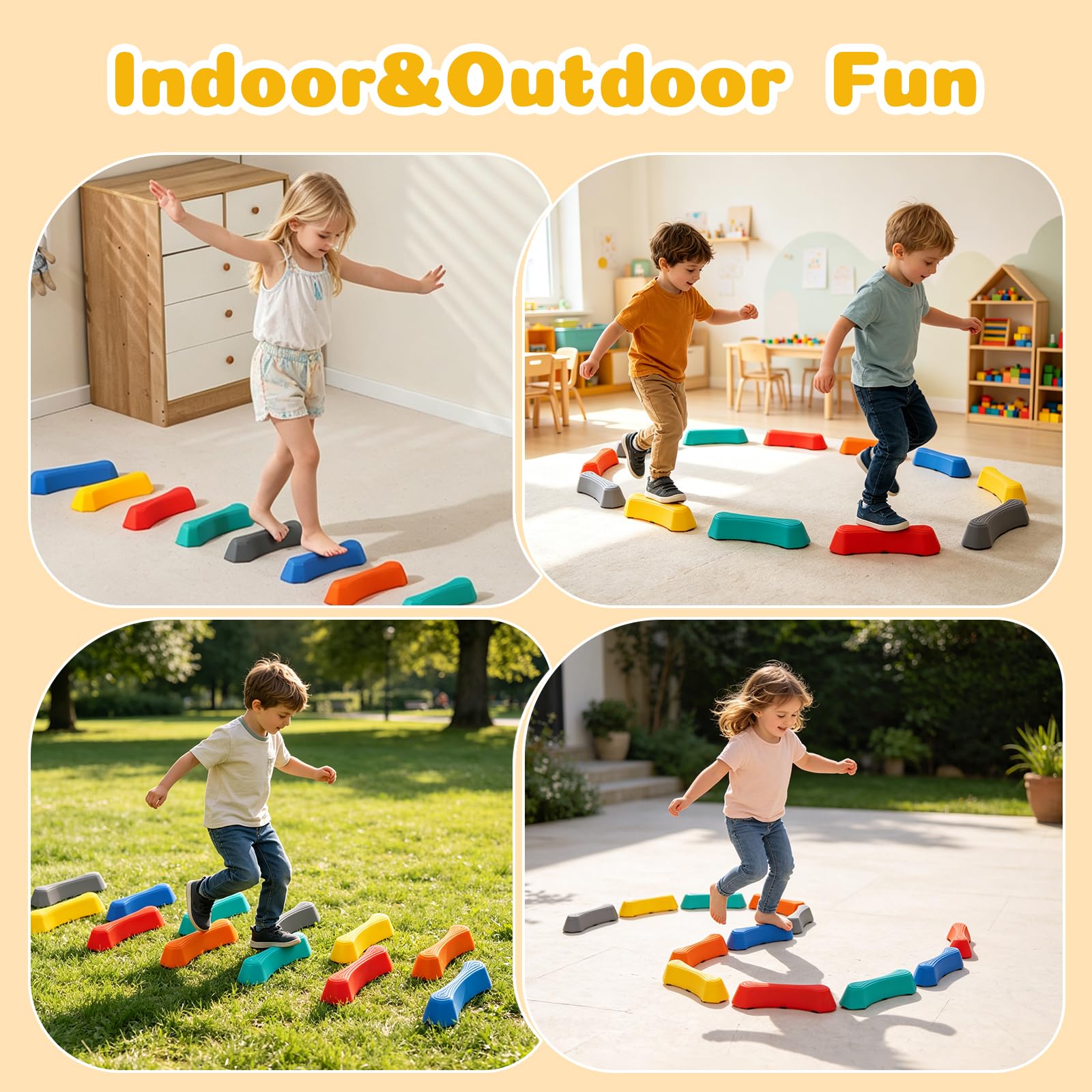 Piedras de Equilibrio Niños 12 Piezas Apilables
