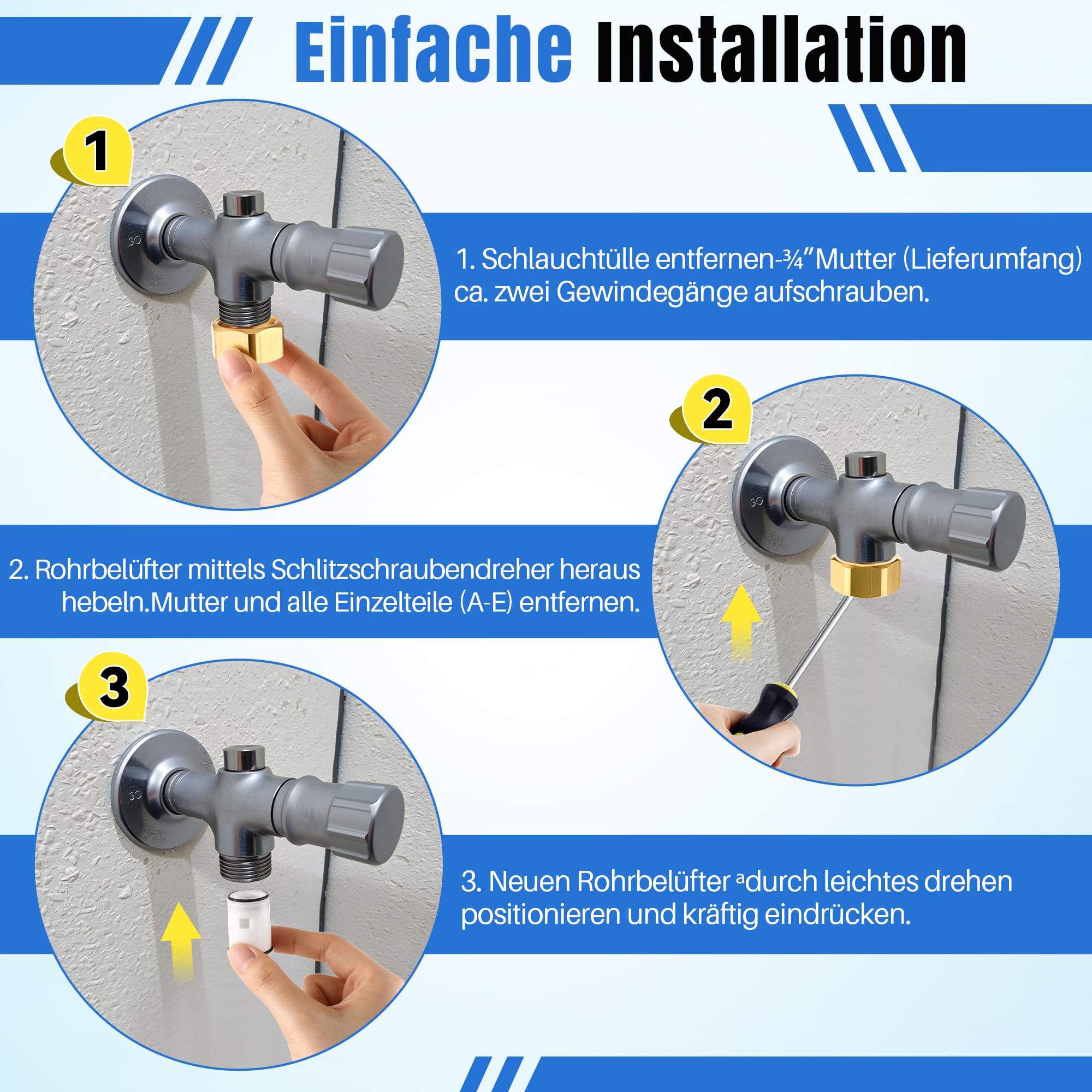 Enhon Einsteck Rohrbelüfter Kompatibel mit Kemper Frostsichere Außenarmatur 574/577, Rohrbelüfter, Einfache Installation Wechsel, Wasserlecks vermeiden