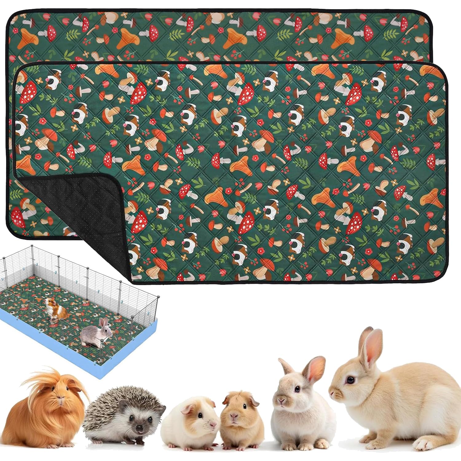 Tapis de cage cochon d'Inde imperméable pour éliminer les odeurs de litière, 120x60cm