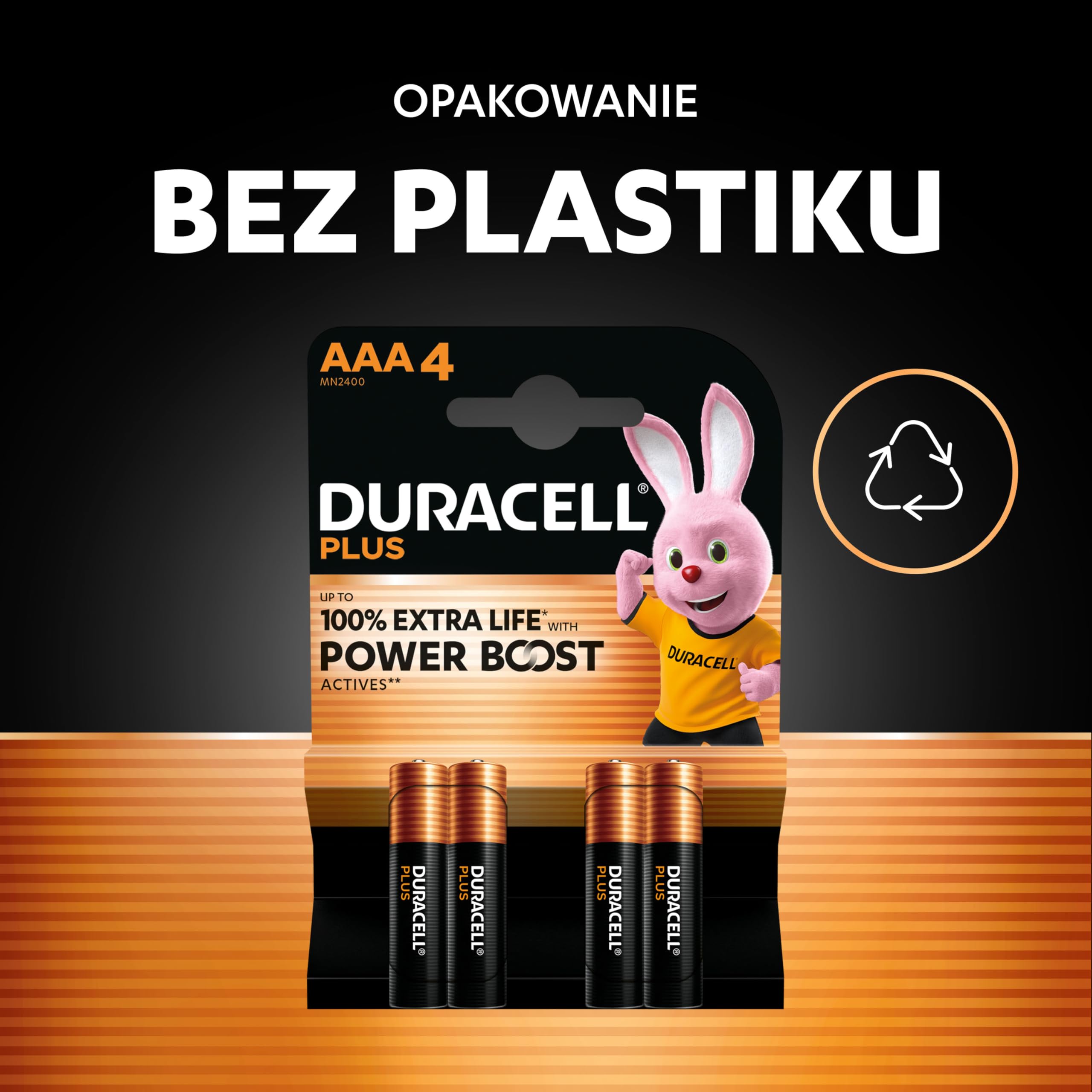 DURACELL Baterie Plus AAA, 30 szt., baterie alkaliczne 1,5 V – nawet do 100% więcej energii dzięki formule POWER BOOST ze składnikami aktywnymi– dobre dla urządzeń codziennego użytku – MN2400