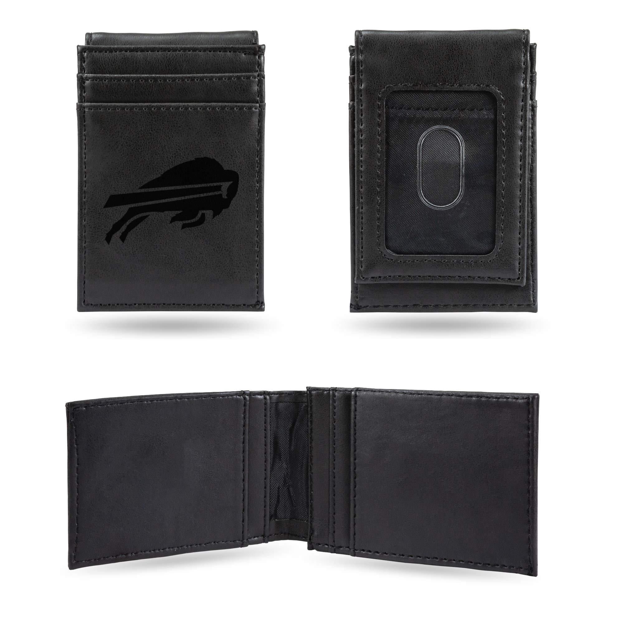 Rico Industries Laser Engraved Front Pocket Wallet, Buffalo Bills, Black