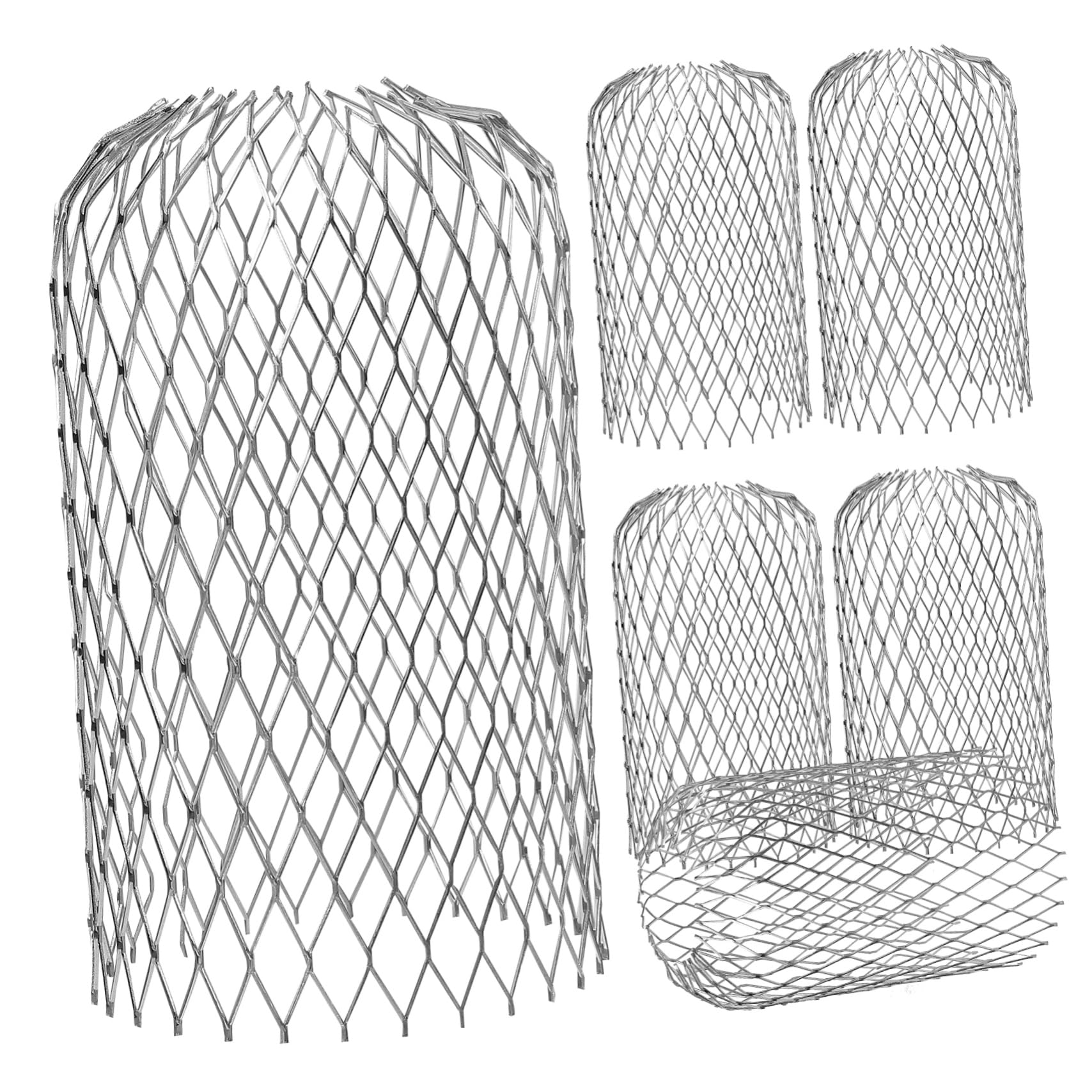 6pcs 3 Sieve Strainer Gutter Guard Filter Strainer for Leaves Roof Screen Gutter Drain Cover Gutter Downspout Protectors Downspout Strainer Protective Grill Aluminum Plate Mesh