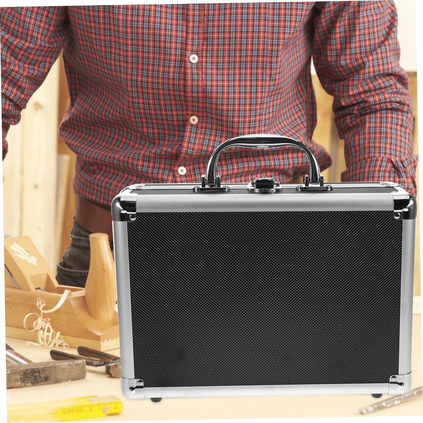 Mikikit Mallette à Outils Multifonction en Alliage D’Aluminium, Grosse Capacité, Verrou de Sécurité, Design Portable pour Projets DIY et Transport