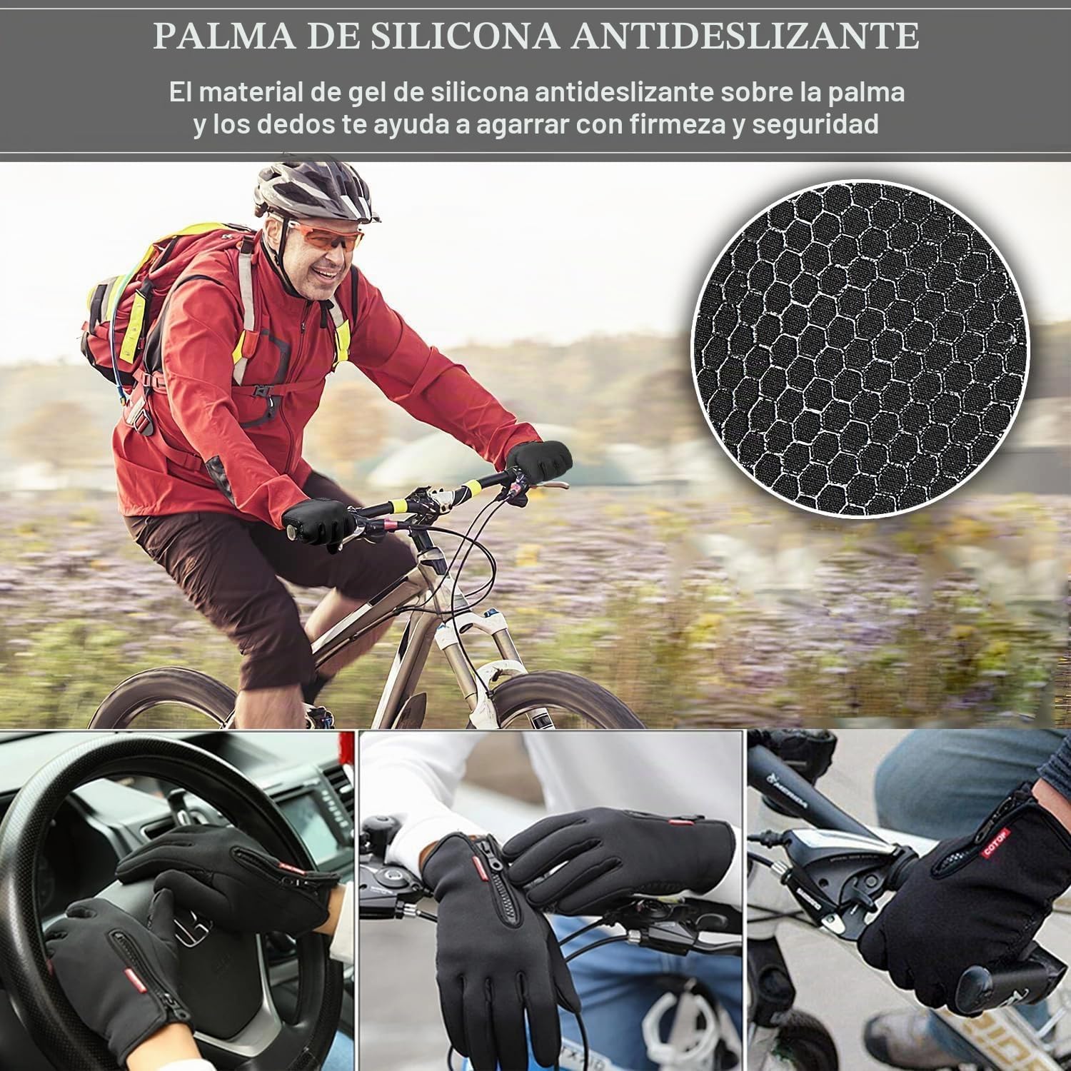 COTOP Guantes de Invierno Táctiles a Prueba de Viento para Ciclismo Caza y Camping