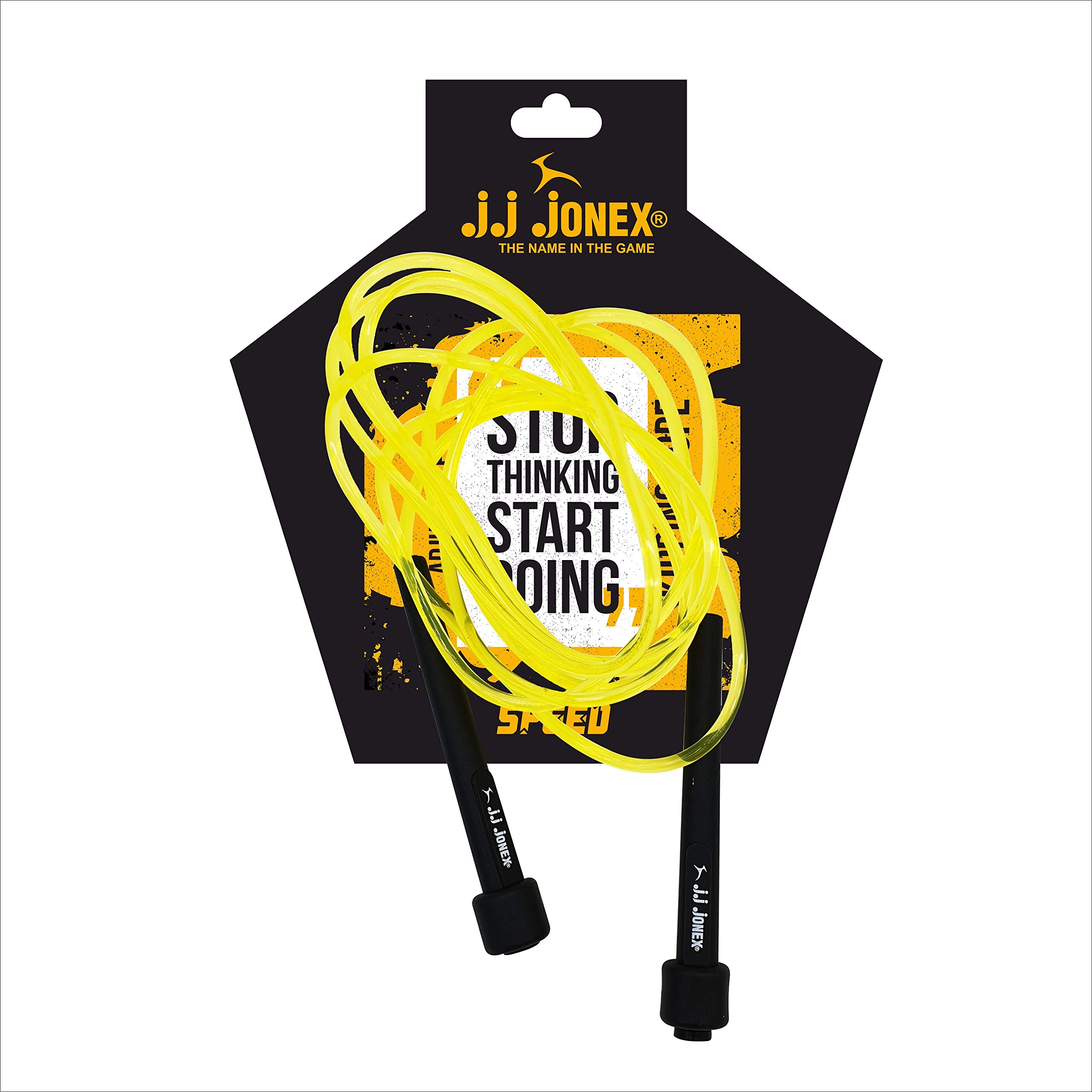 JJ Jonex Kin Store Speed Adjustable Skipping Rope Gym, Home and Fat Burner Fitness Workout (Yellow)