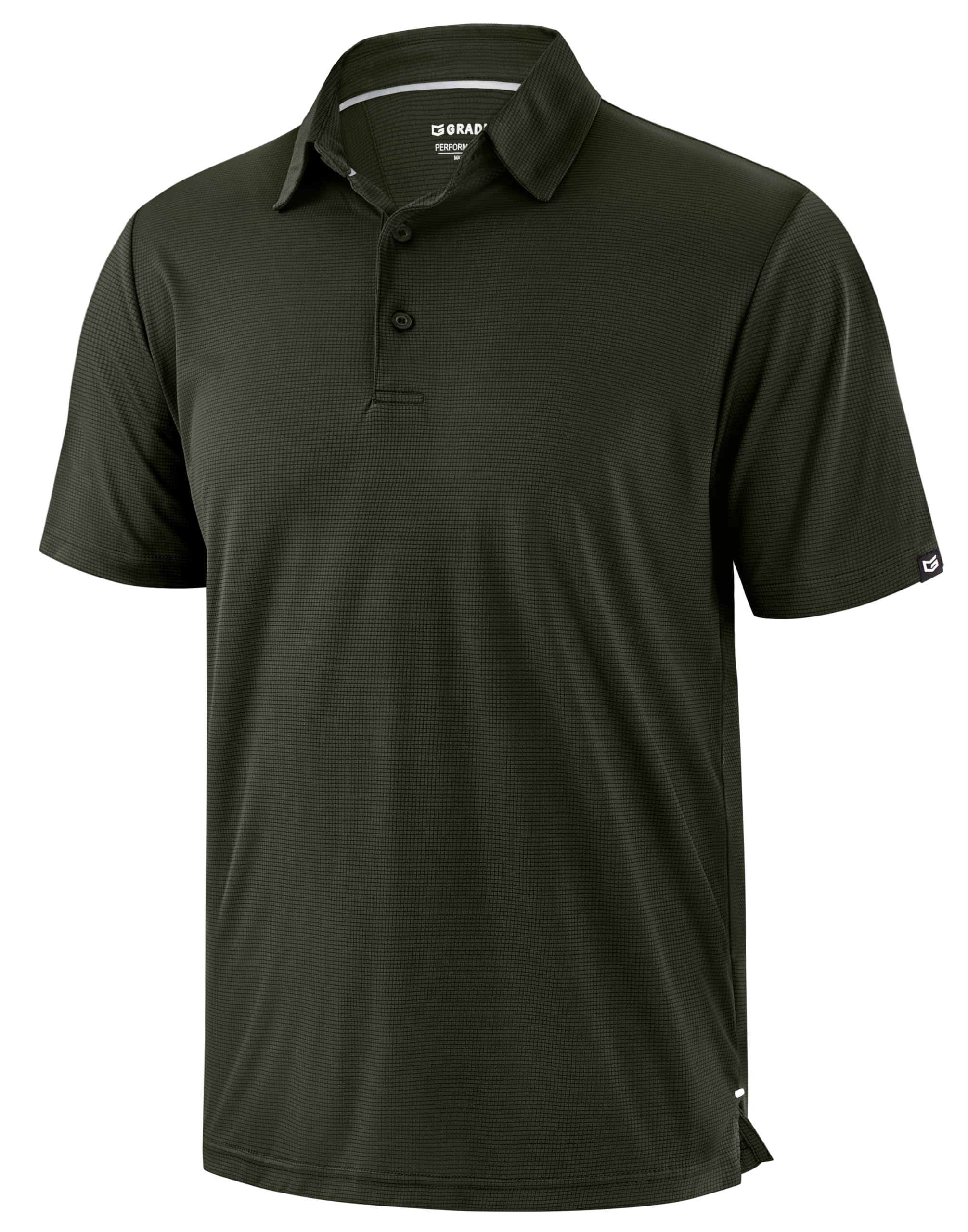 Mens Golf Shirt Grid Lightweight Short Sleeve Dry Fit Moisture Wicking Performance Athletic Collared Polo Shirts for Men — view 13
