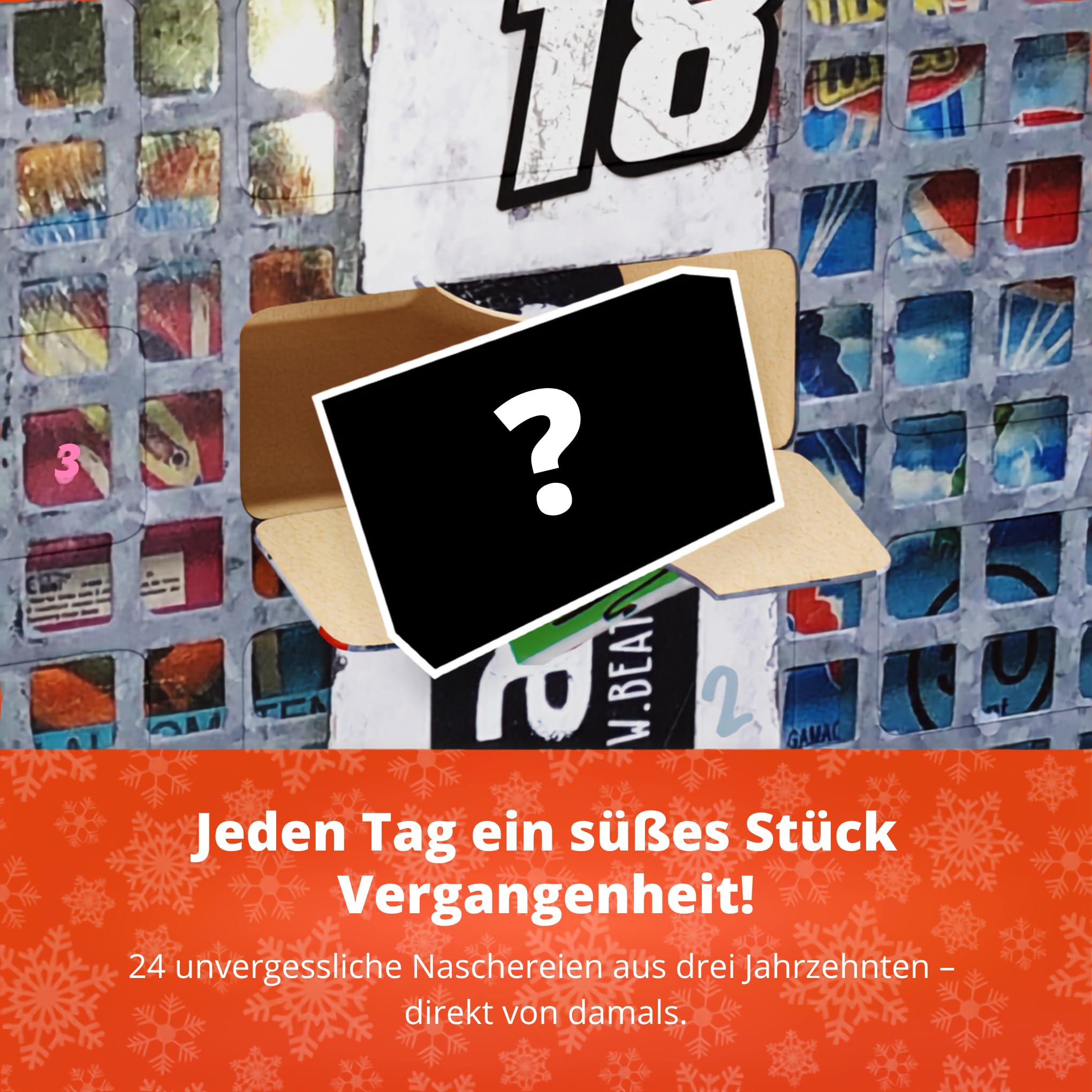 UMBRELLA® Nostalgie Adventskalender 2026 24 Retro-Süßigkeiten Klassiker | 24 nostalgische Retro-Süßigkeiten aus Kindheitstagen – Klassiker zum Wiederentdecken, handverpackt als Geschenk
