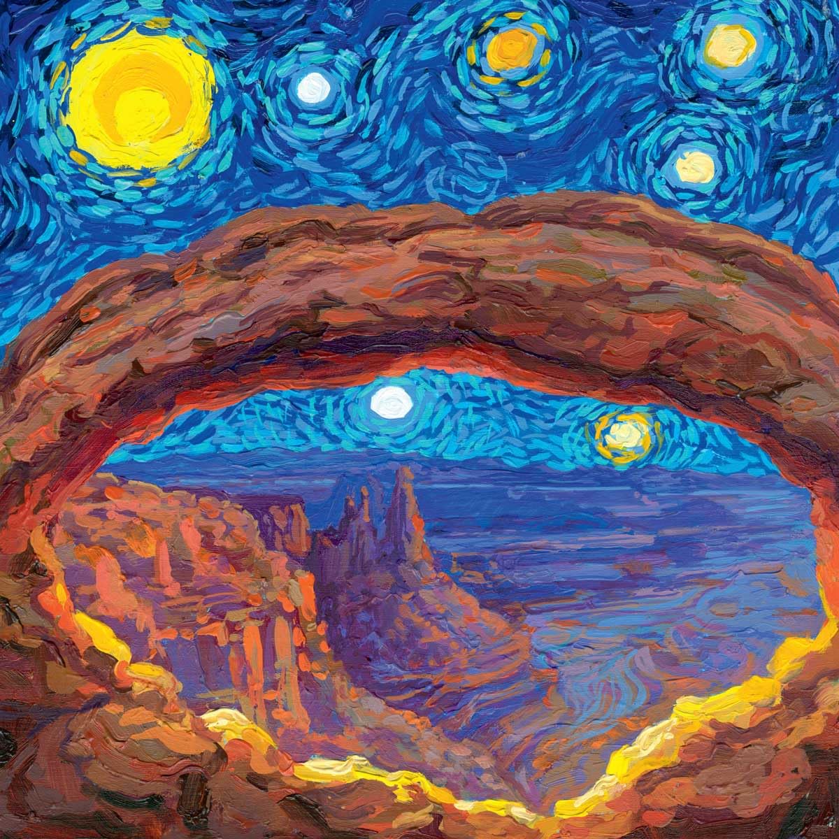 Calendario National Park de noche estrellada 2026 de 12 x 24 pulgadas
